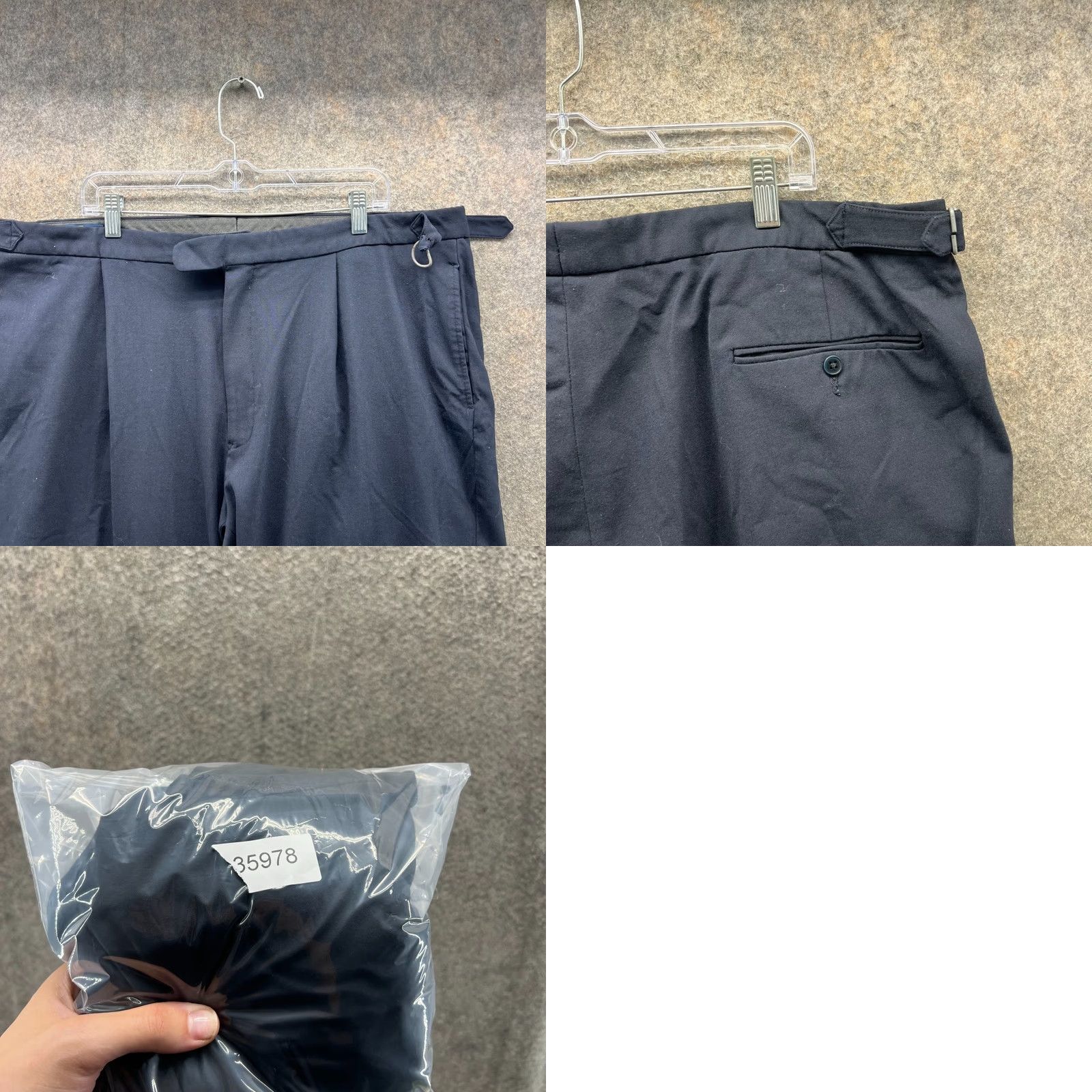 Polo Ralph Lauren VINTAGE Polo Ralph Lauren Pants Mens 43 Blue Navy Pleated Trousers Slacks 90s Dress Pants Regular Wo ol 90s Shirt? Size US 43 - 8 Thumbnail