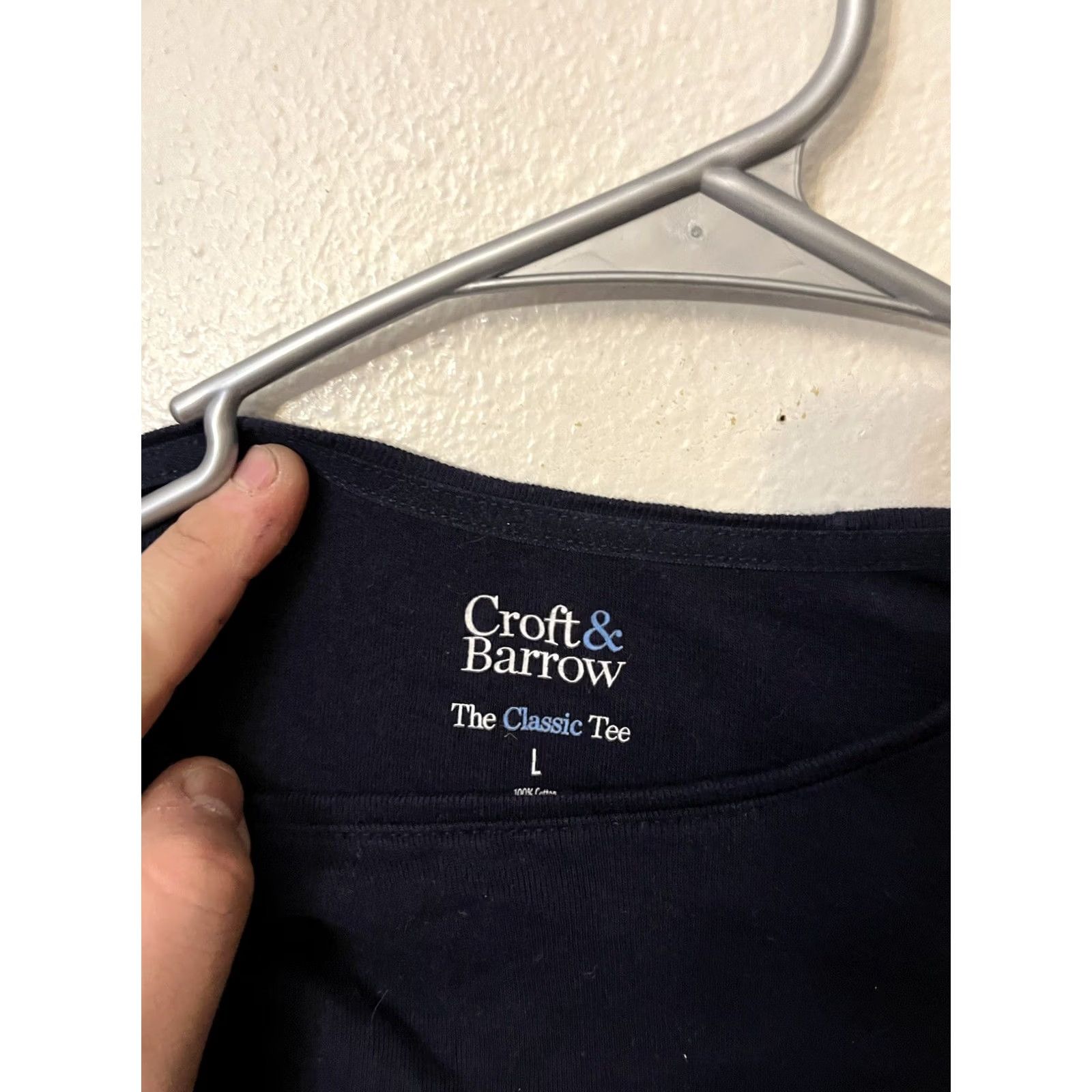 Croft & Barrow Croft & Barrow Women's Blue Classic Tee Size L Long Sleeve Crew Cotton Shirt Size L / US 10 / IT 46 - 2 Thumbnail