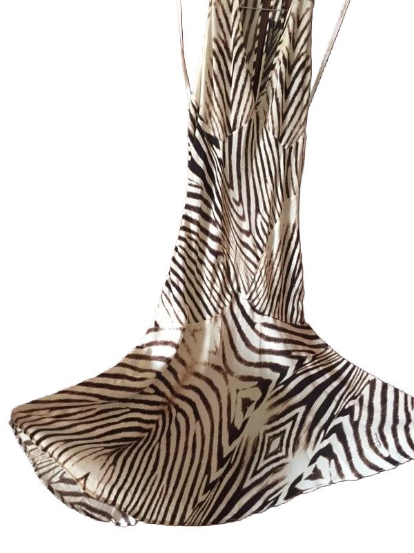 Just Cavalli Roberto Cavalli Zebra Print Silk Maxi Dress, 1990s Size M / US 6-8 / IT 42-44 - 2 Thumbnail