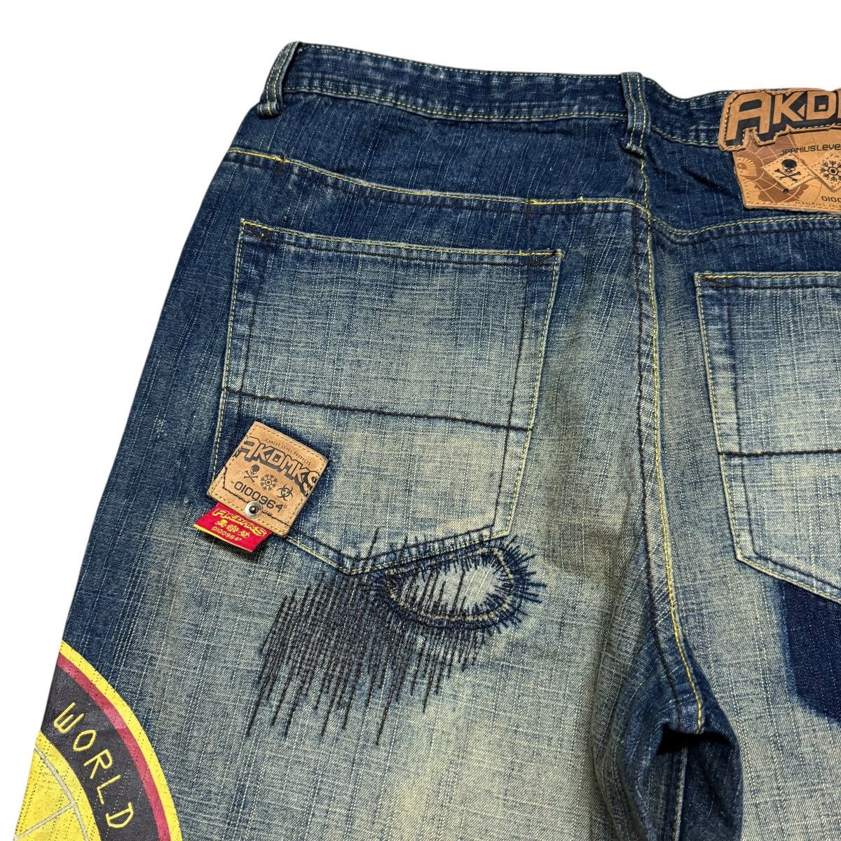 Vintage Vintage Akademiks Spellout Denim Baggy Jeans Jnco Size US 35 - 11 Thumbnail