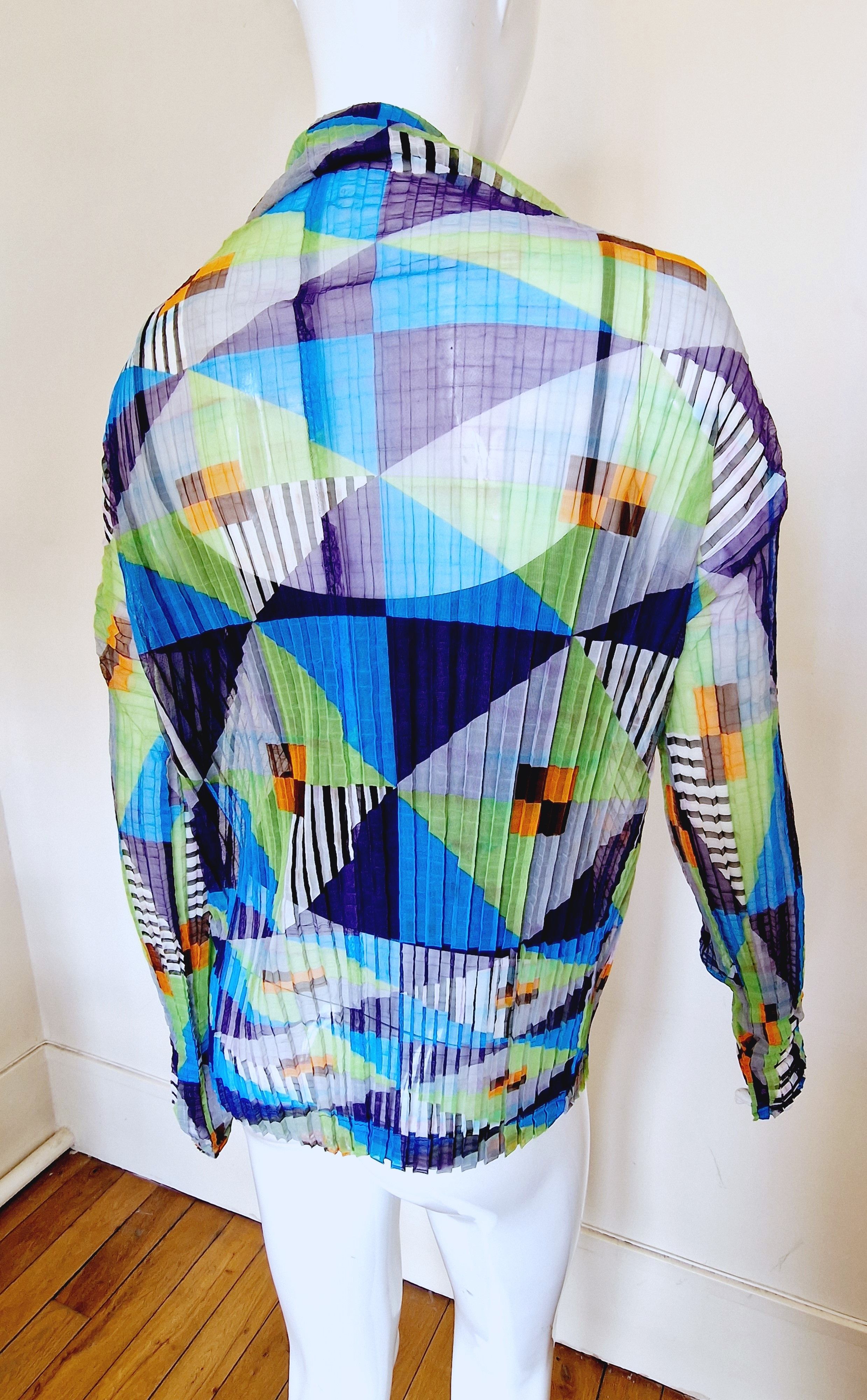 Pleats Please Issey Miyake Issey Miyake Cauliflower Pleated Striped Men Women Top Shirt Size US M / EU 48-50 / 2 - 5 Thumbnail