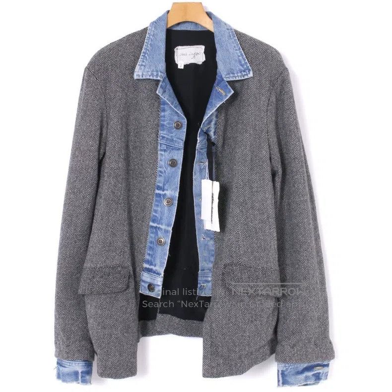 Greg Lauren Greg Lauren Denim Patchwork Blazer Size US M / EU 48-50 / 2 - 2 Thumbnail