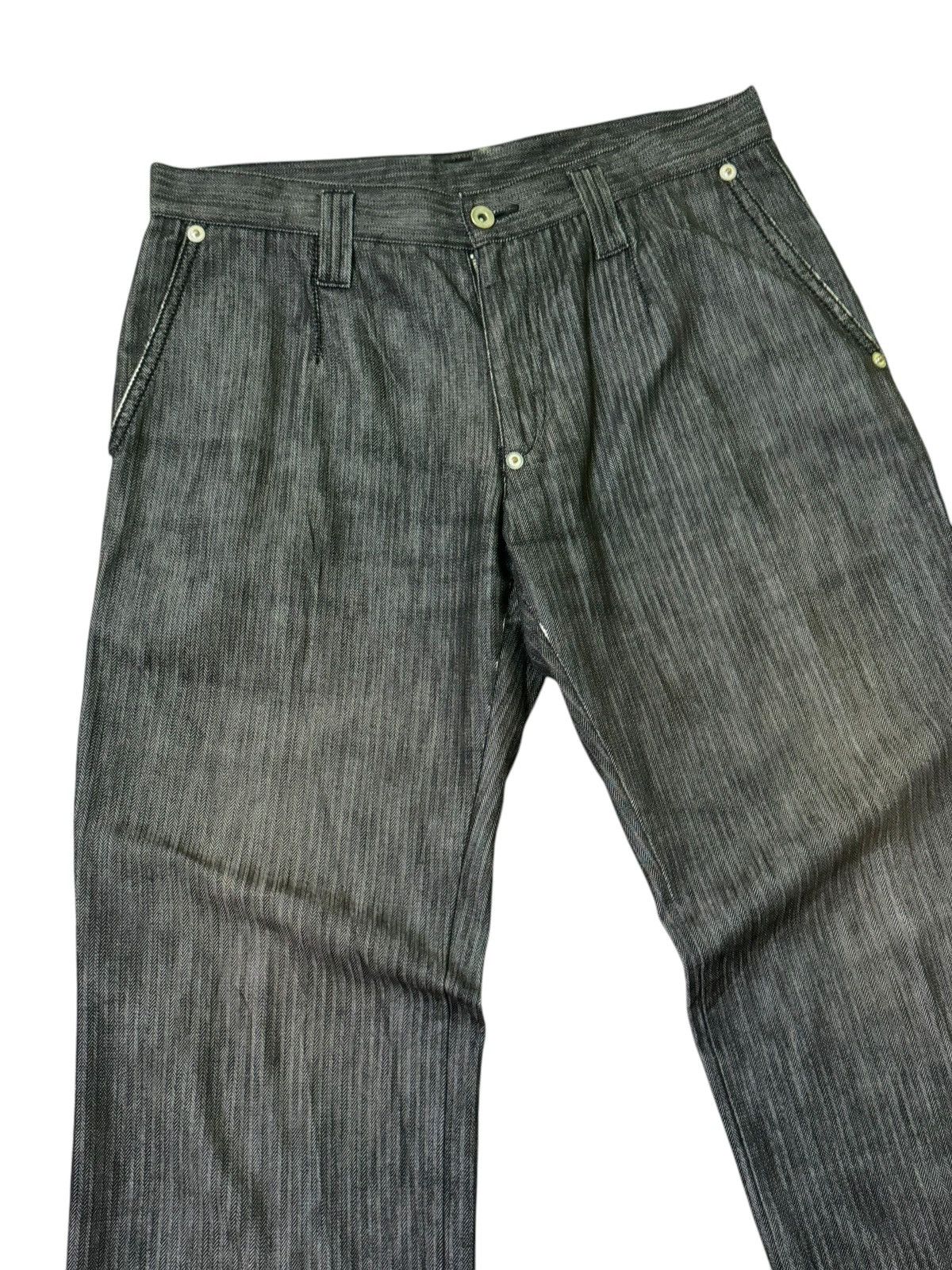 Hysteric Glamour × If Six Was Nine Flare Takiaq.com Asymmetrical Striped Buckle Pocket Pant Size US 33 - 4 Thumbnail