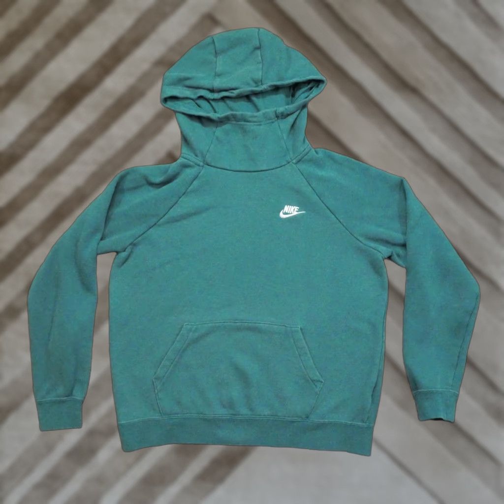 Nike Nike Hoodie Womens M Green Teal Pullover Swoosh High Neck Logo Casual Activewear Sweatshirt Size M / US 6-8 / IT 42-44 - 1 Thumbnail