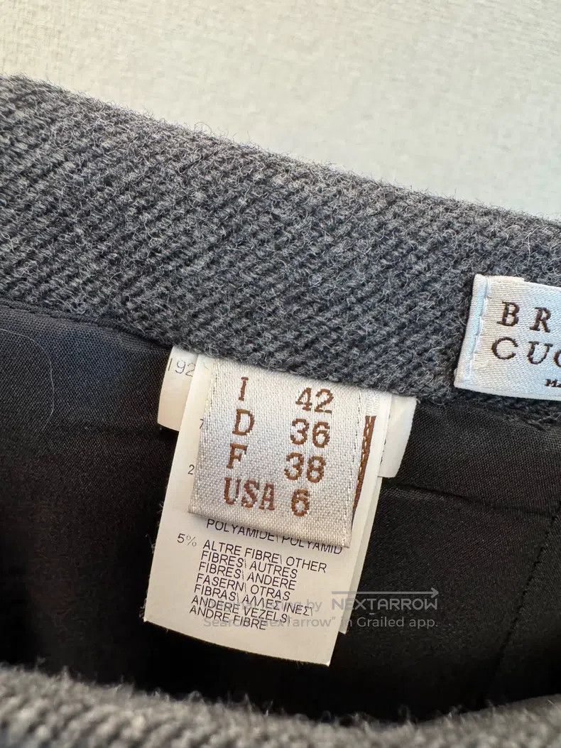 Brunello Cucinelli Brunello Cucinelli Striped Wool Beaded Half Skirt Size 27" / US 4 / IT 40 - 6 Thumbnail