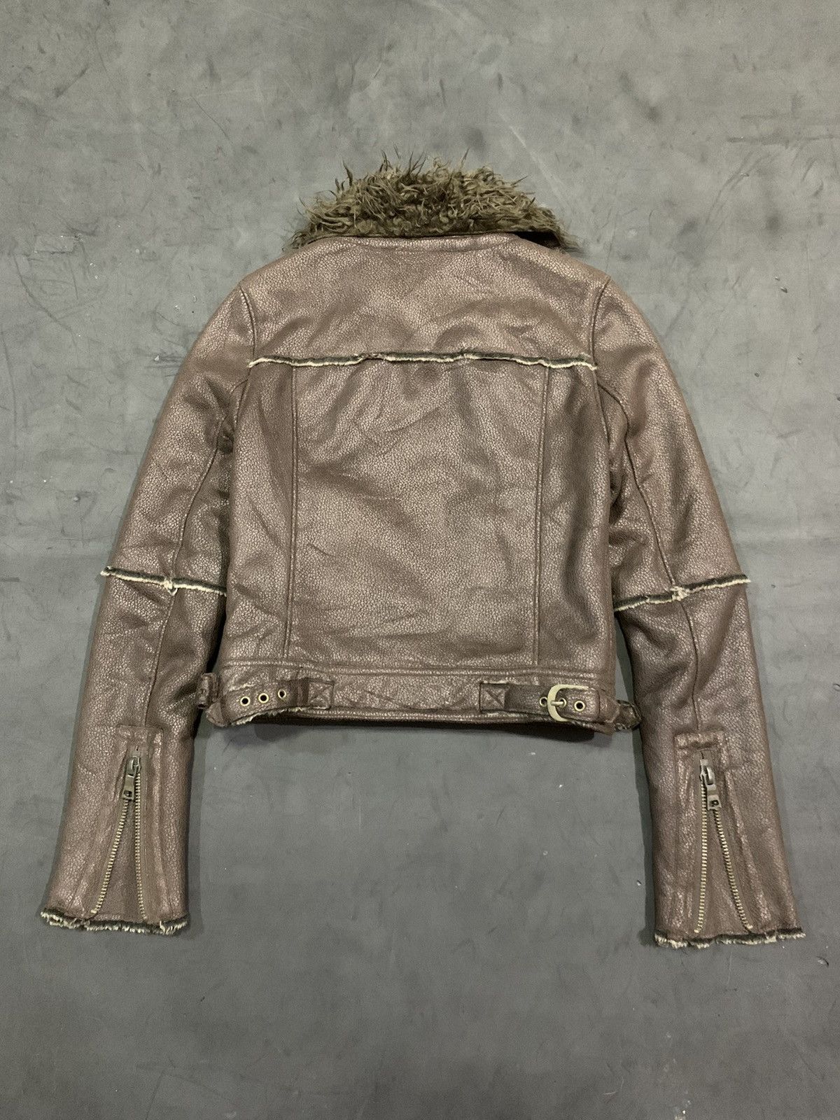 14th Addiction Unknown leather furjacket 14thaddiction styled Size US XXS / EU 40 - 8 Thumbnail