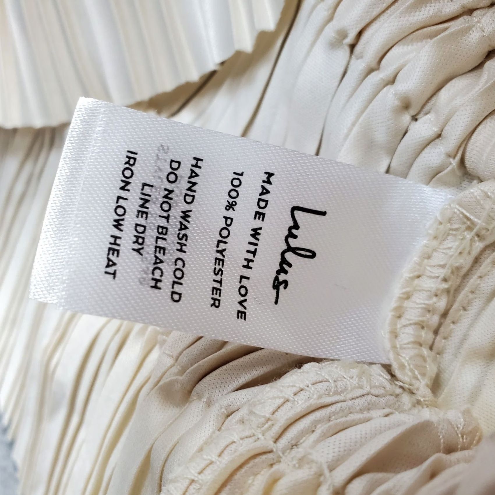 Lulus Lulus Crop Blouse Womens XL Tan Ribbed Smocked Long Sleeve Deep V-Neck Tie Waist Blouse Size XL / US 12-14 / IT 48-50 - 7 Thumbnail