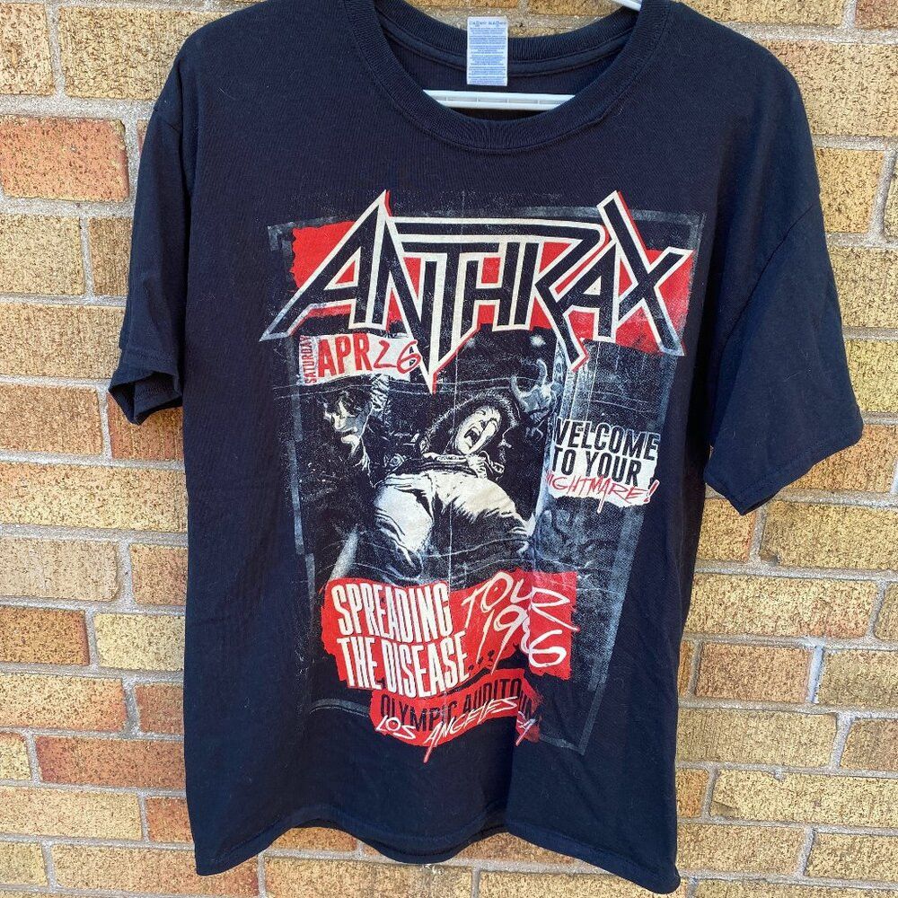Vintage Anthrax Spreading the Disease Concert T Shirt Large Size US L / EU 52-54 / 3 - 1 Thumbnail