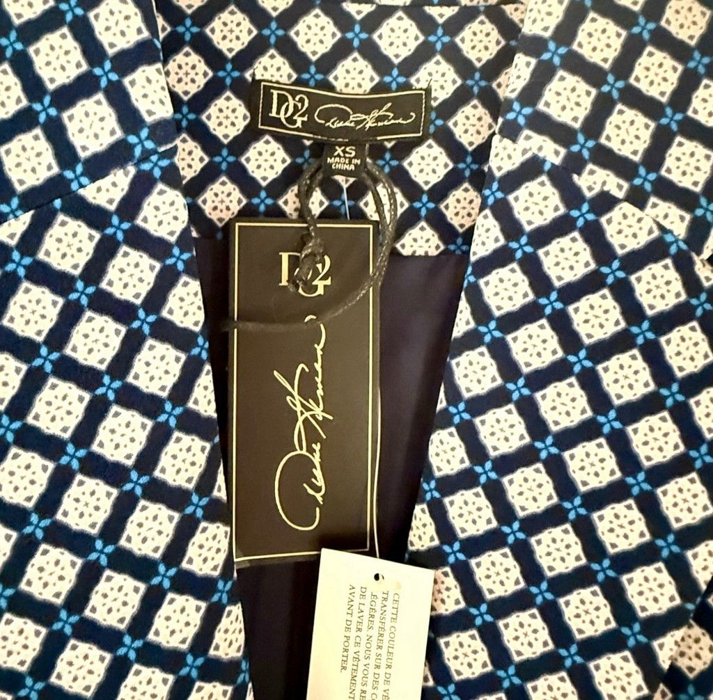 Oscar De La Renta Oscar de la Renta D² Blue/Black Geometric Jacket Size Xs | D Size XS / US 0-2 / IT 36-38 - 4 Thumbnail