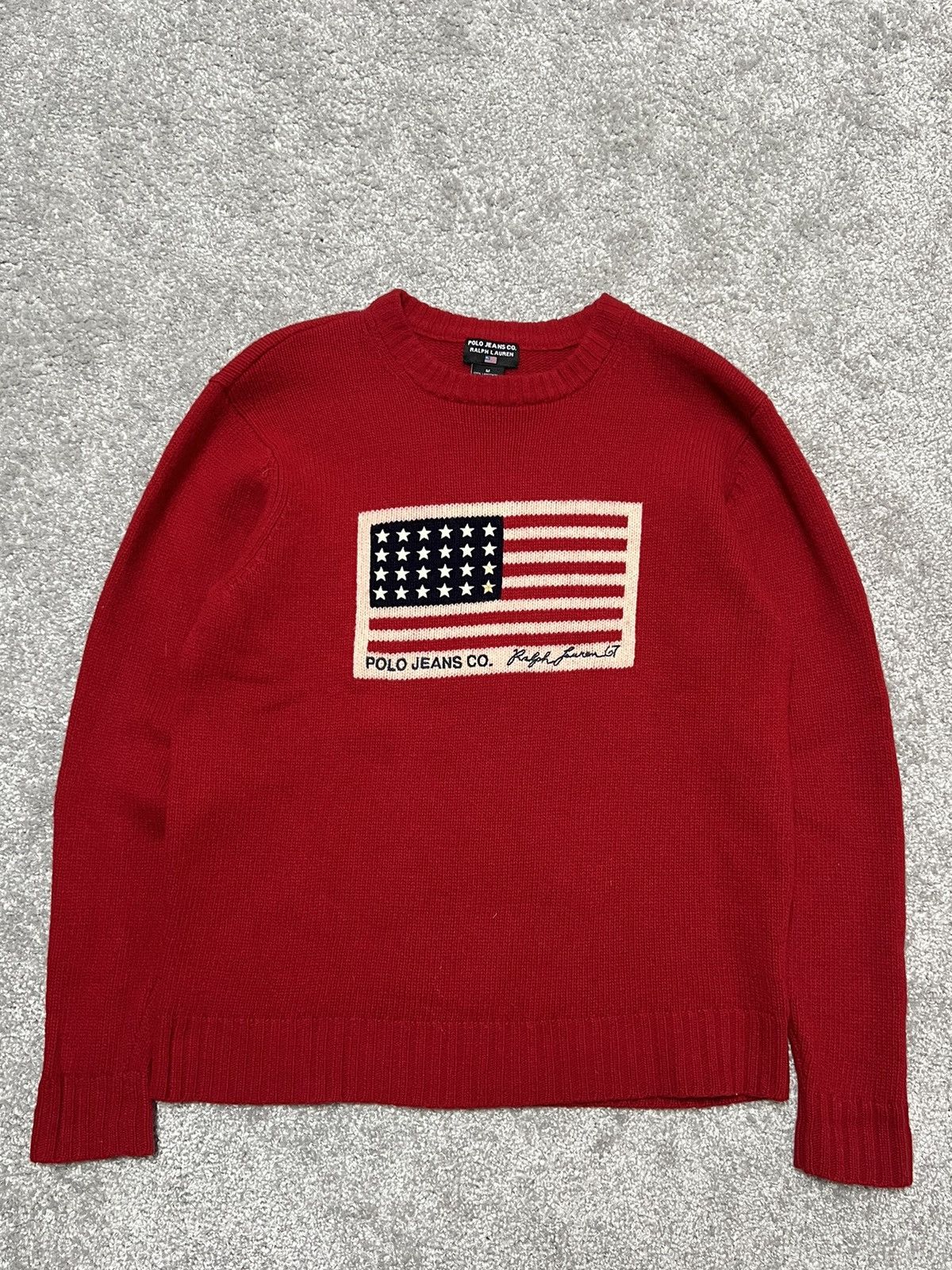 Polo Ralph Lauren Polo Ralph Lauren USA Flag Sweater Knit Size M Size US M / EU 48-50 / 2 - 1 Thumbnail