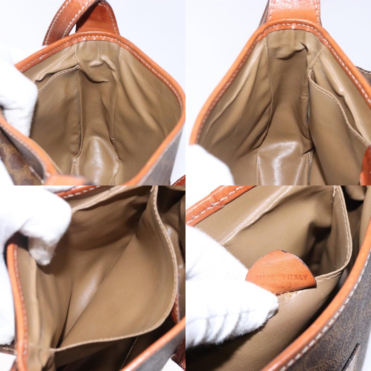 Celine CELINE Macadam Canvas Shoulder Bag Pvc Leather Brown Gold Size ONE SIZE - 12 Thumbnail