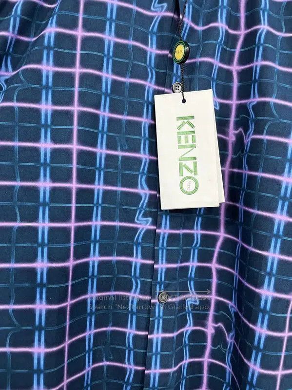 Kenzo Kenzo Long Sleeve Cotton Shirt in Deep Blue . Size US L / EU 52-54 / 3 - 3 Thumbnail