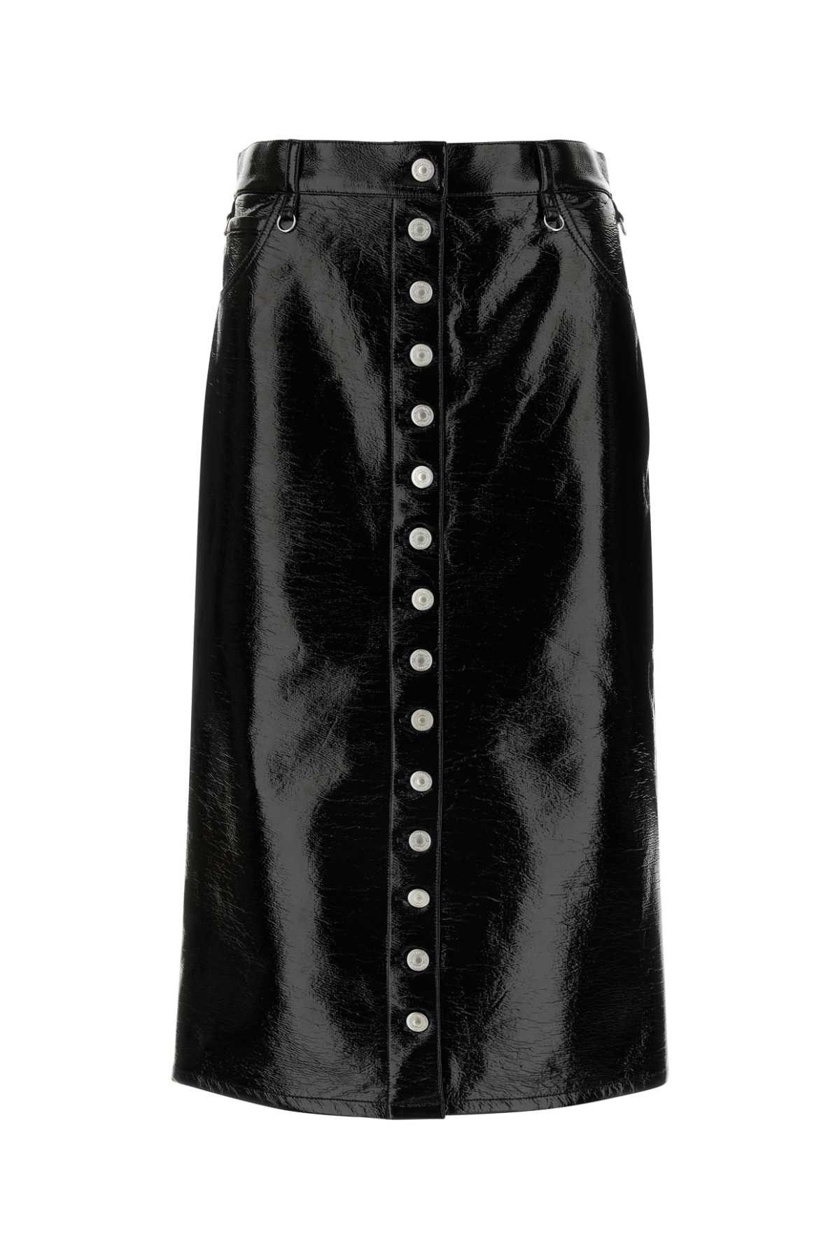 image of Courreges Black Vinyl Skirt, Women's (Size 26)