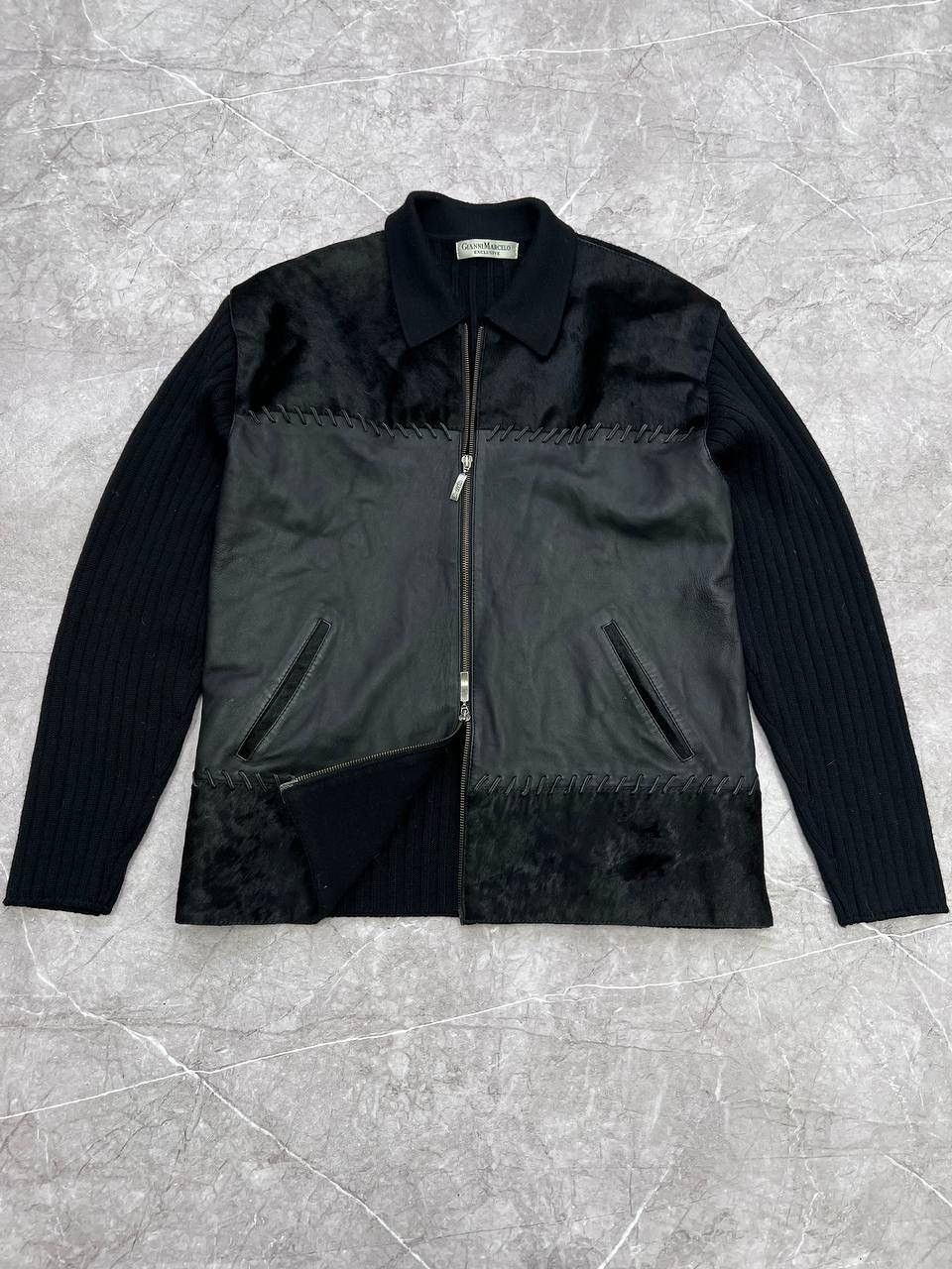 Hysteric Glamour × If Six Was Nine × Le Grande Bleu (L.G.B.) Archive Punk Grunge LEATHER ZIP JACKET stitching Size US L / EU 52-54 / 3 - 1 Thumbnail
