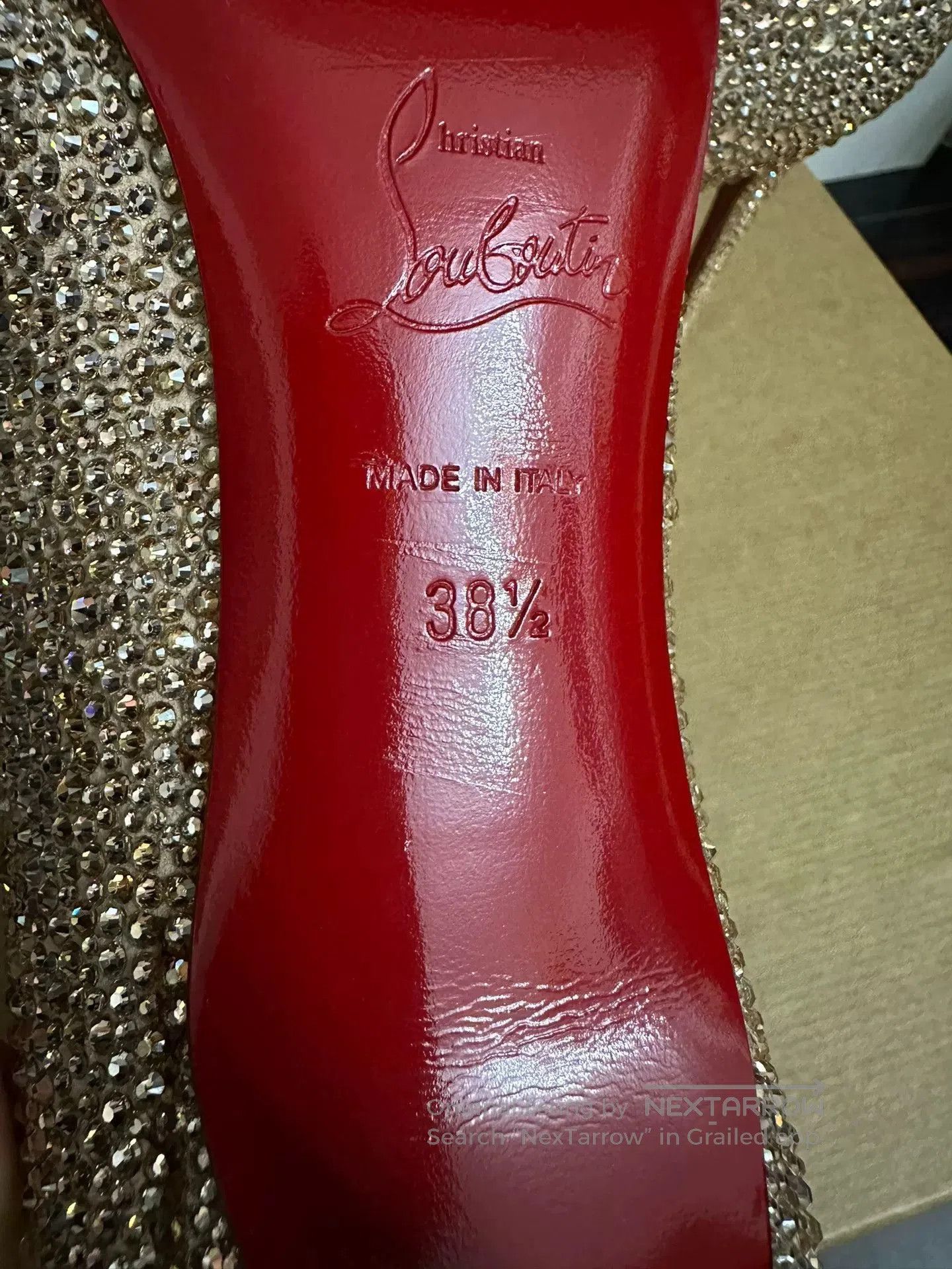 Christian Louboutin Christian Louboutin Red Sole Champagne Crystal Shoes. Size US 7.5 / IT 37.5 - 6 Thumbnail
