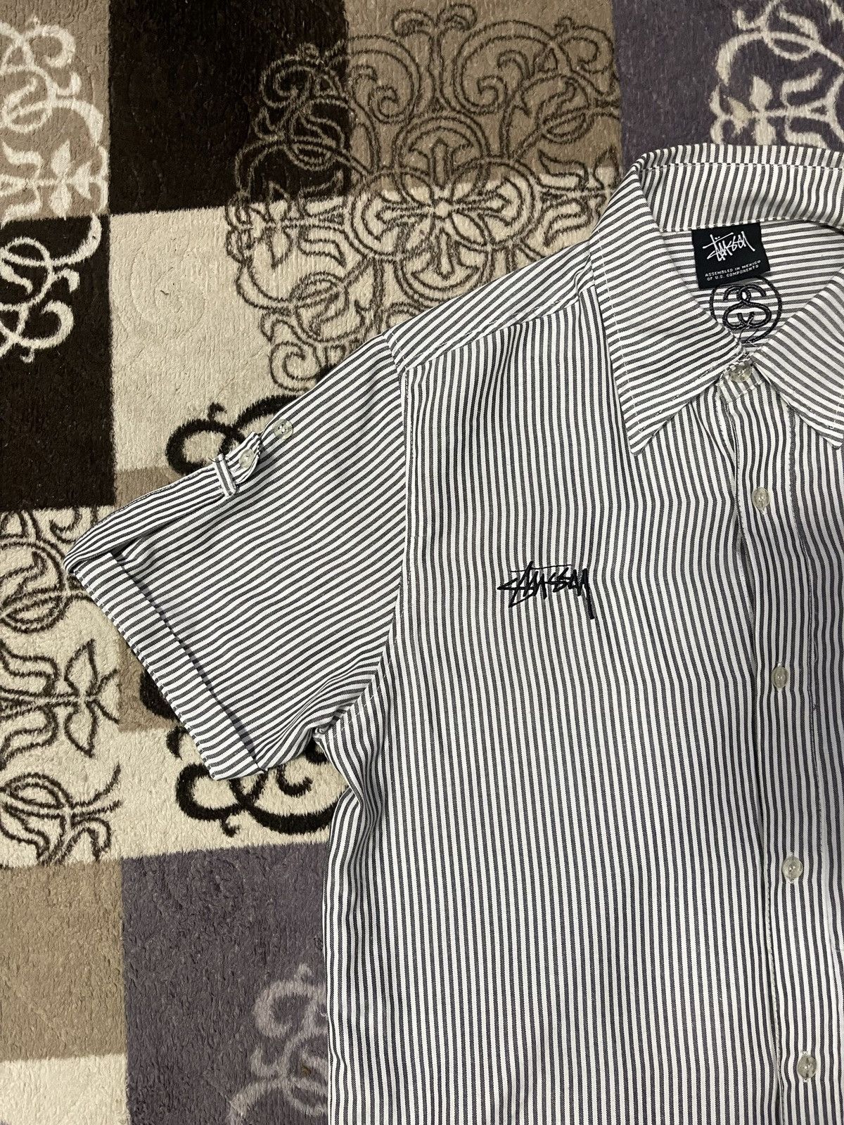 Stussy × Vintage Vintage STUSSY Single Pocket Hickory Stripes Button Up Shirt Size US M / EU 48-50 / 2 - 3 Thumbnail