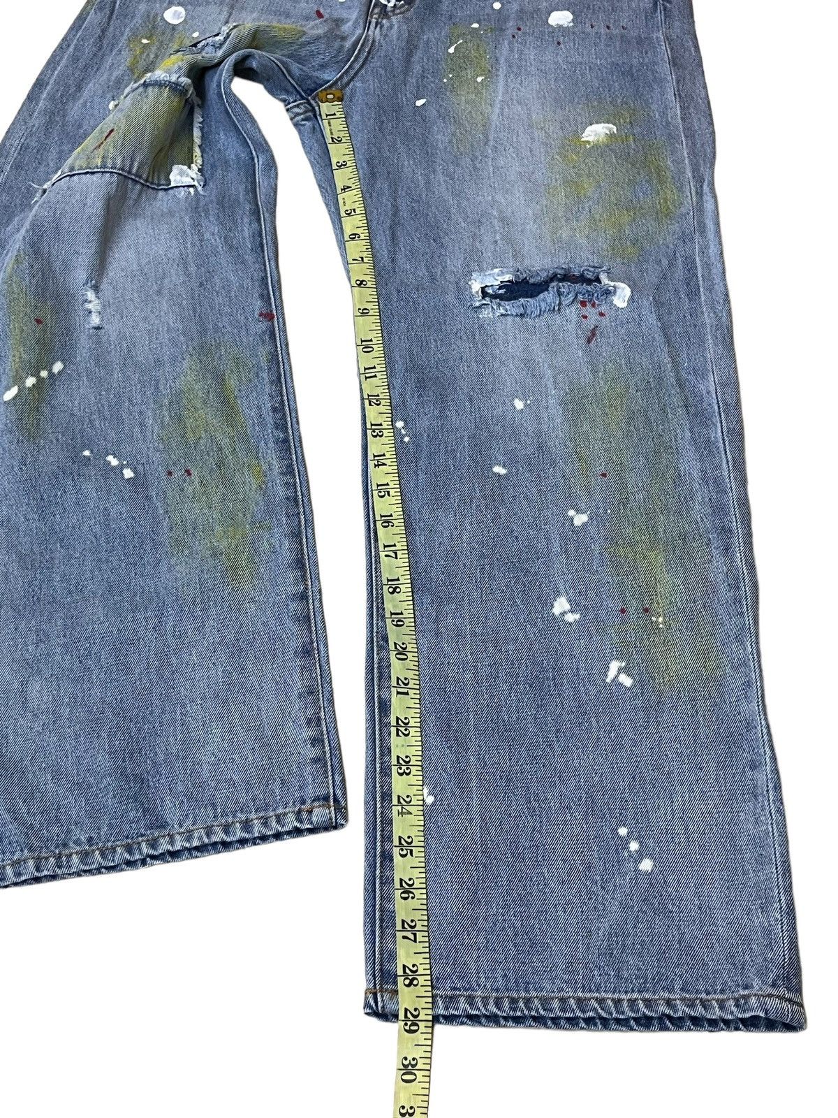 Japanese Brand BAGGY🔥🔥GALLIS ADDICTION COLOURFULL PAINT WIDE JEANS Size US 33 - 18 Thumbnail