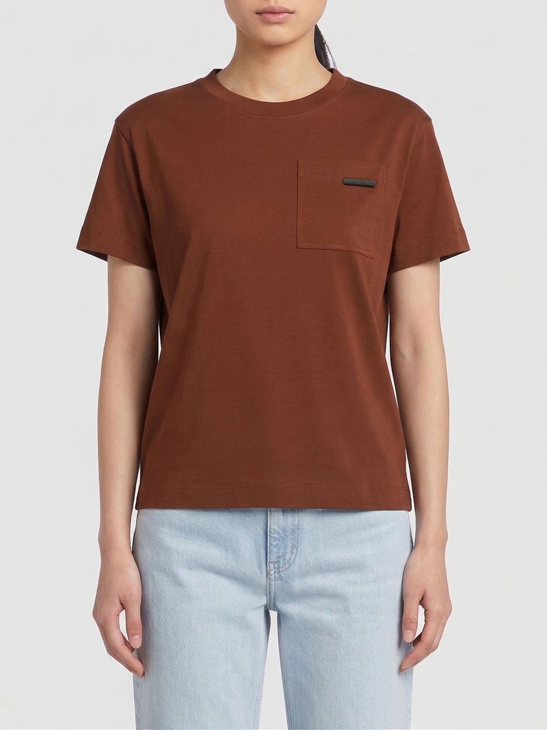 Brunello Cucinelli Brunello Cucinelli T-Shirt Woman Red Size L / US 10 / IT 46 - 1 Thumbnail
