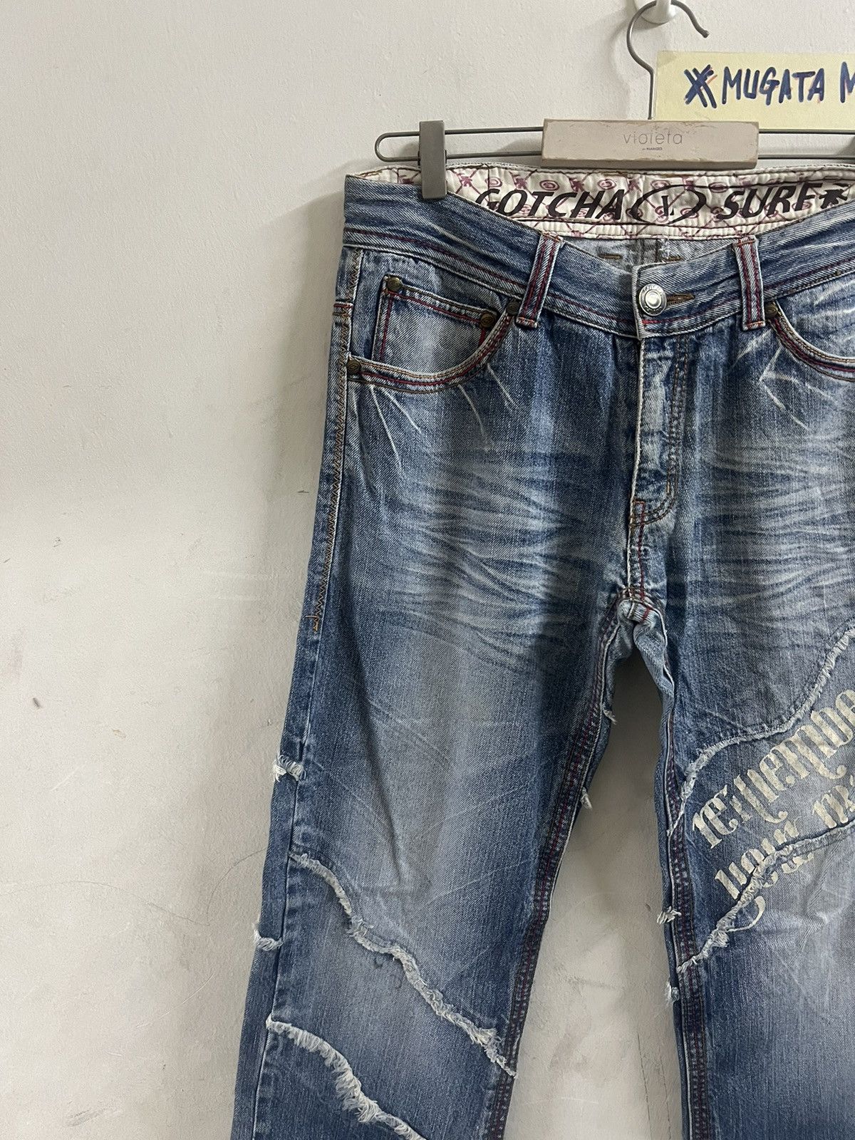 Designer × Japanese Brand × Vintage VINTAGE Y2K GOTCHA DISTRESSED DENIM PANT Size US 32 / EU 48 - 3 Thumbnail