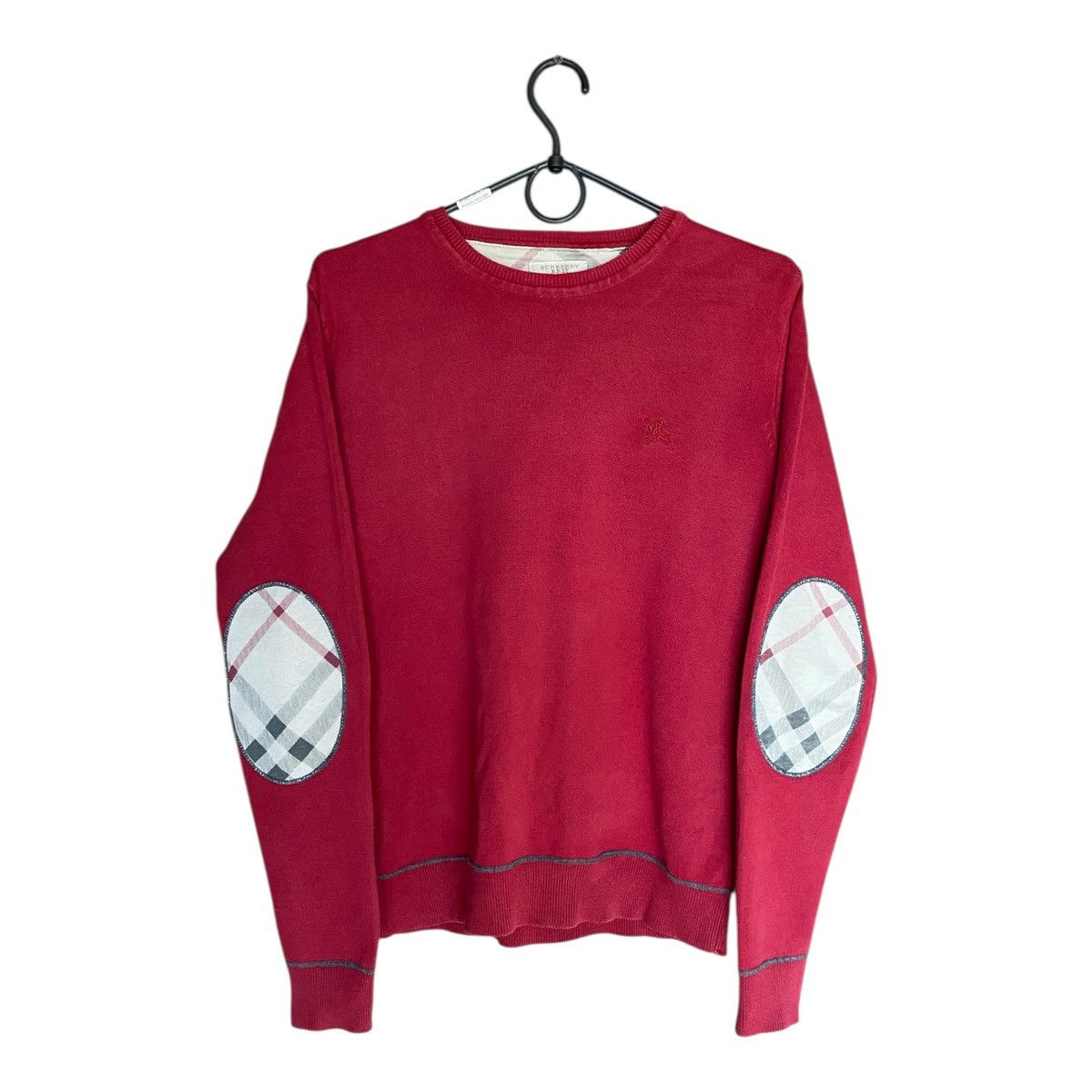 Burberry Burberry Brit cotton knit sweater red nova check elbow patch Size US S / EU 44-46 / 1 - 1 Thumbnail