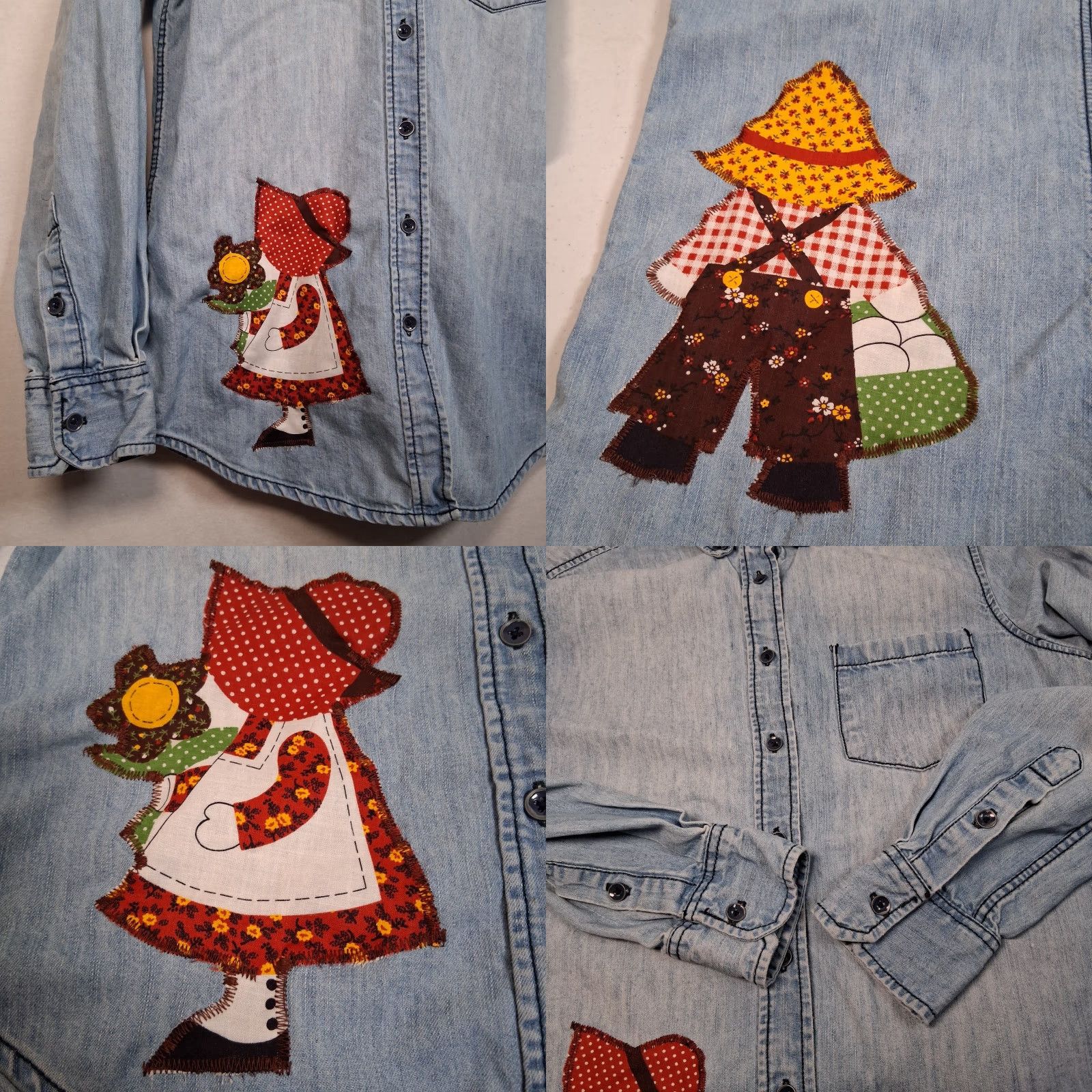 Vintage reworked Chambray Denim Shirt Small Farm Rooster Calico Cottagecore Farmer Size S / US 4 / IT 40 - 8 Thumbnail