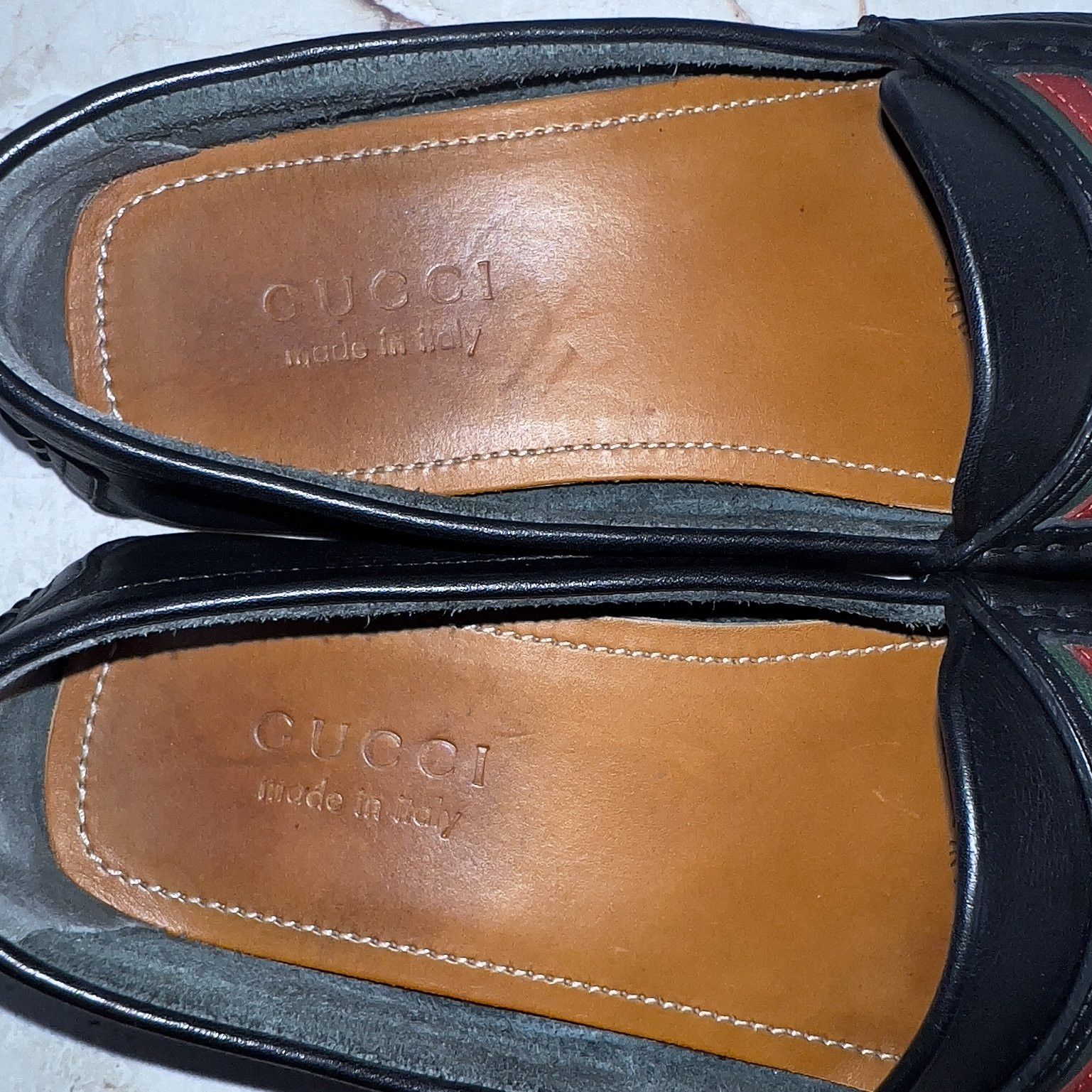 Gucci Web Moccasins GG Logo Black Leather Size US 9.5 / EU 42-43 - 9 Thumbnail