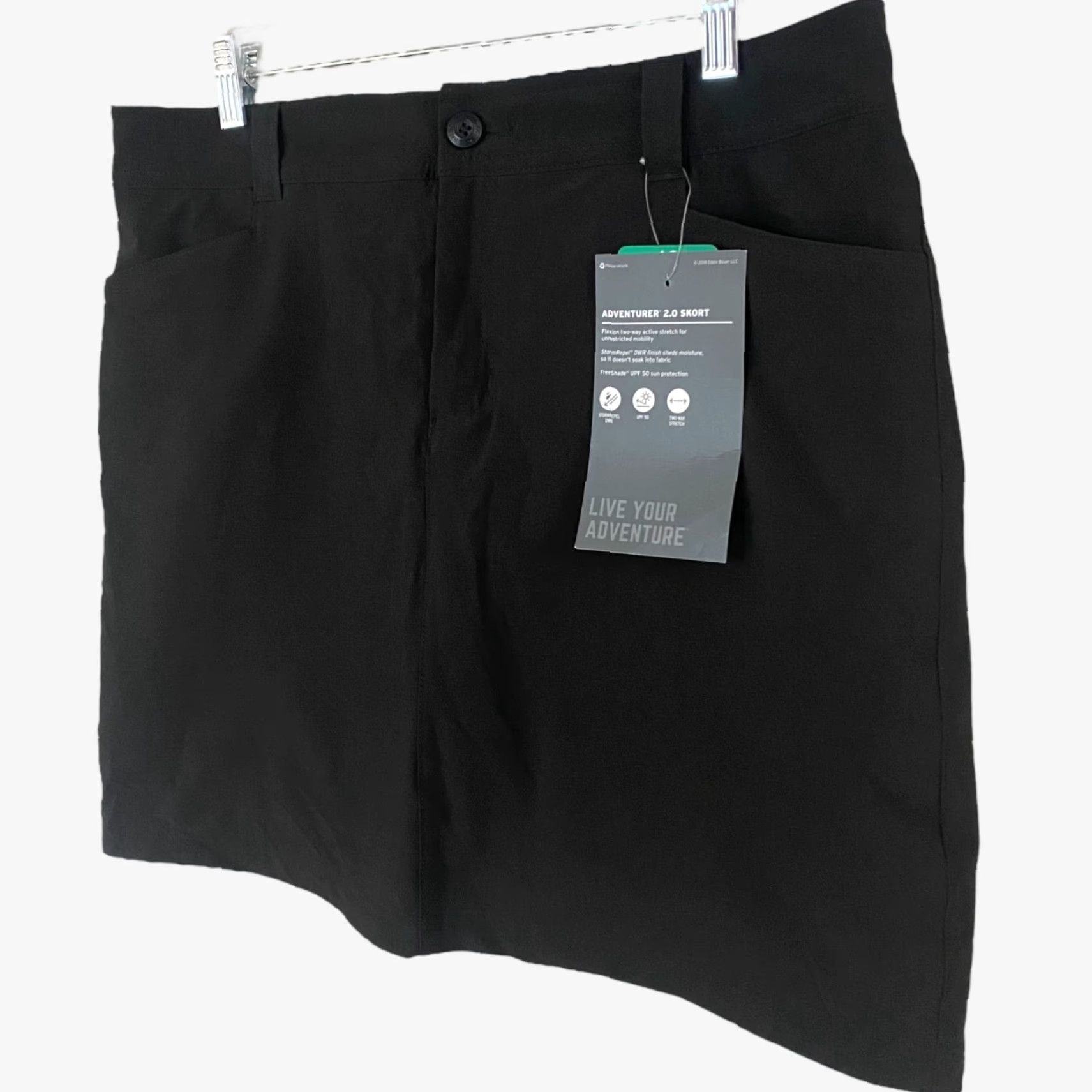 Eddie Bauer Eddie Bauer Adventure 2.0 Skort Black Women's Size 12 Hiking Travel Outdoors New Short Skirt Pockets Lightweight Activewear Size ONE SIZE - 3 Thumbnail