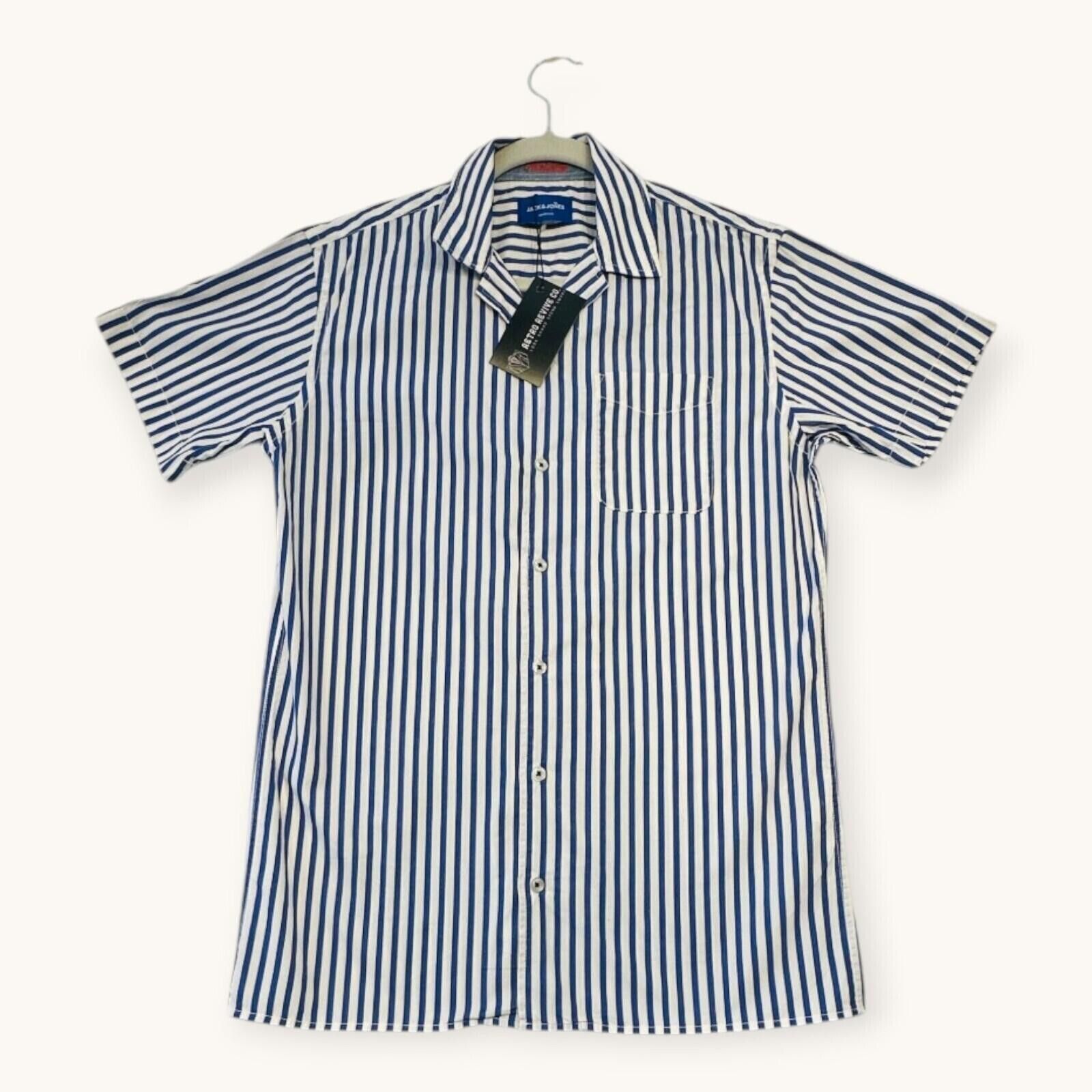 Jack & Jones Jack & Jones Shirt Men's UK Size S White and Blue Striped Size US S / EU 44-46 / 1 - 2 Thumbnail