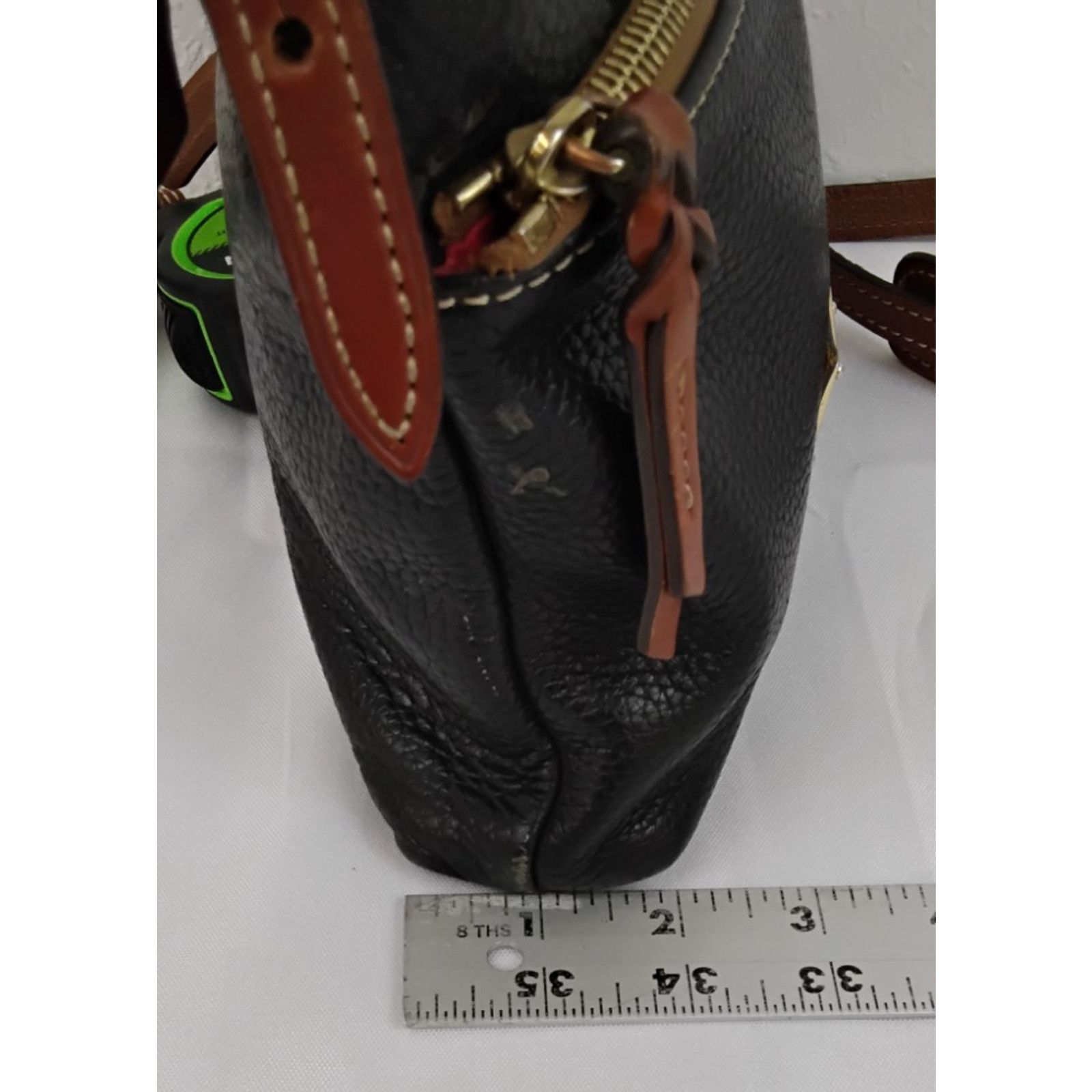 Dooney & Bourke Dooney & Bourke Crossbody Purse Black Leather Brown Trim Size ONE SIZE - 16 Thumbnail