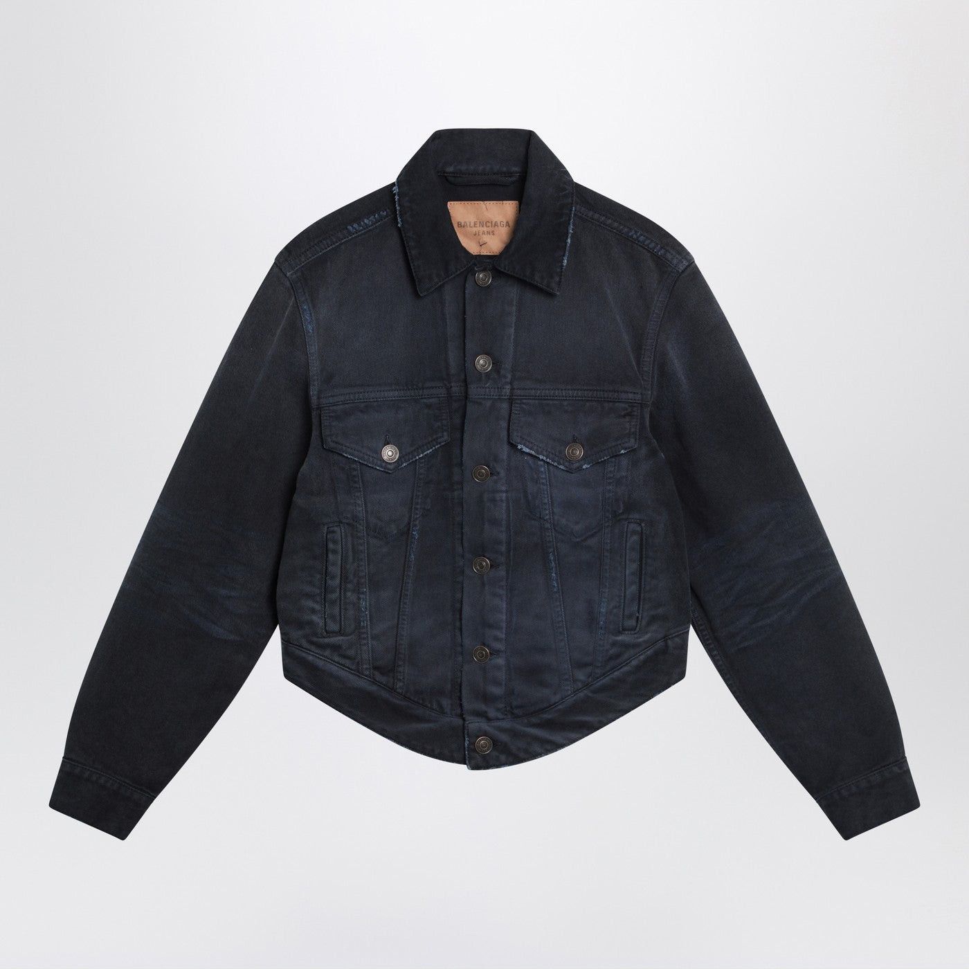 Balenciaga Balenciaga Navy Blue Jacket With Curved Waist Size L / US 10 / IT 46 - 1 Thumbnail