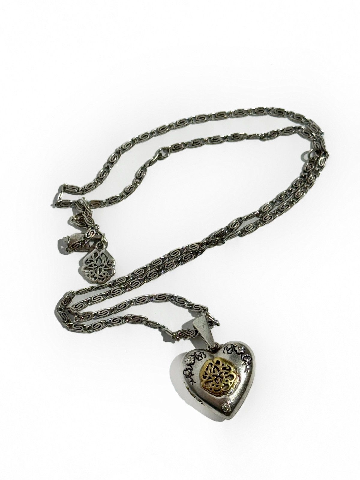 Alexander McQueen Alexander McQueen Silver Heart Shaped Locket Chain Necklace Size ONE SIZE - 1 Thumbnail