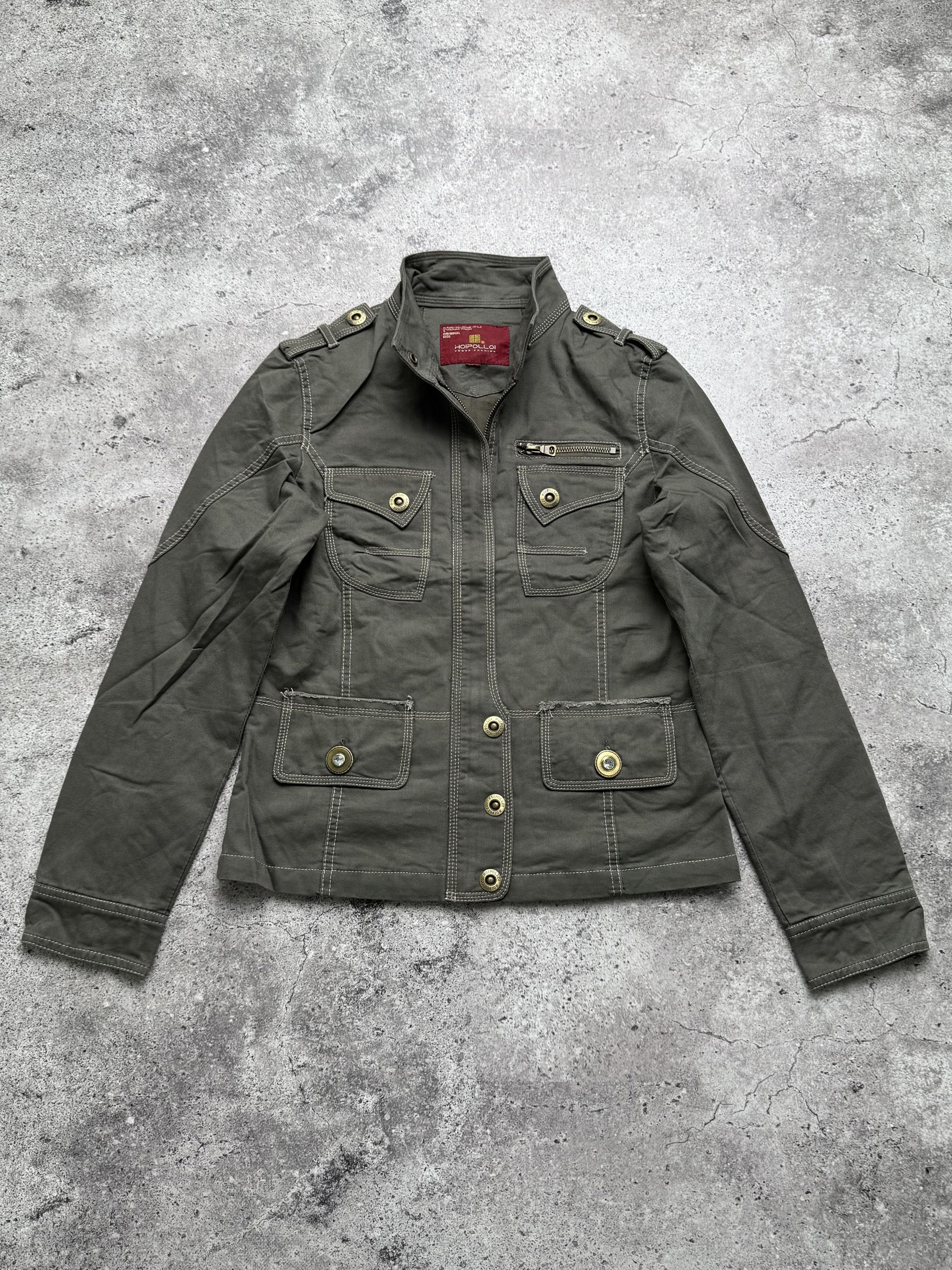 Vintage Vintage Utility Jacket Military Style Cotton Button Zip Coat Size XS / US 0-2 / IT 36-38 - 1 Thumbnail