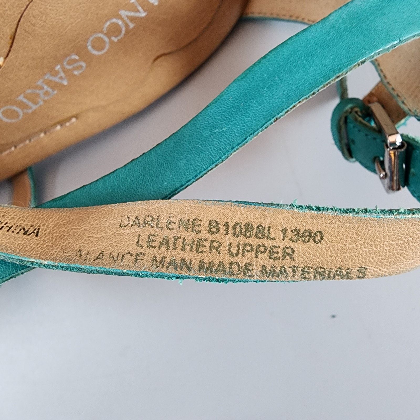 Franco Sarto Franco Sarto Leather Strappy Sandals 9.5M Turquoise 3" Heel Size US 9.5 / IT 39.5 - 6 Thumbnail
