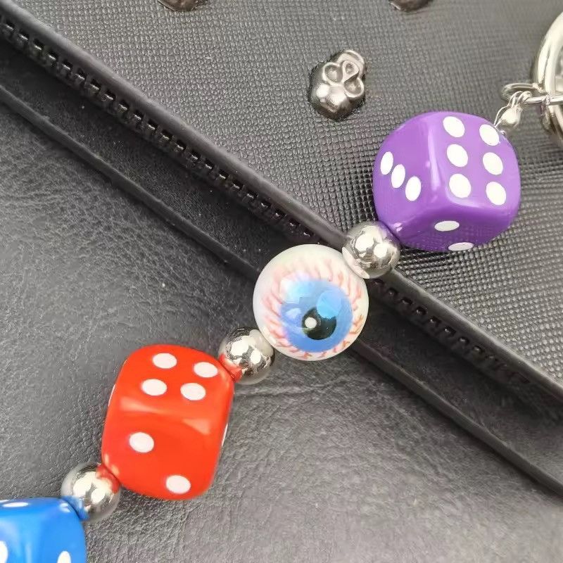 Jewelry Punk Dice Pants Chain Streetwear Multicolored Y2k Size ONE SIZE - 6 Thumbnail