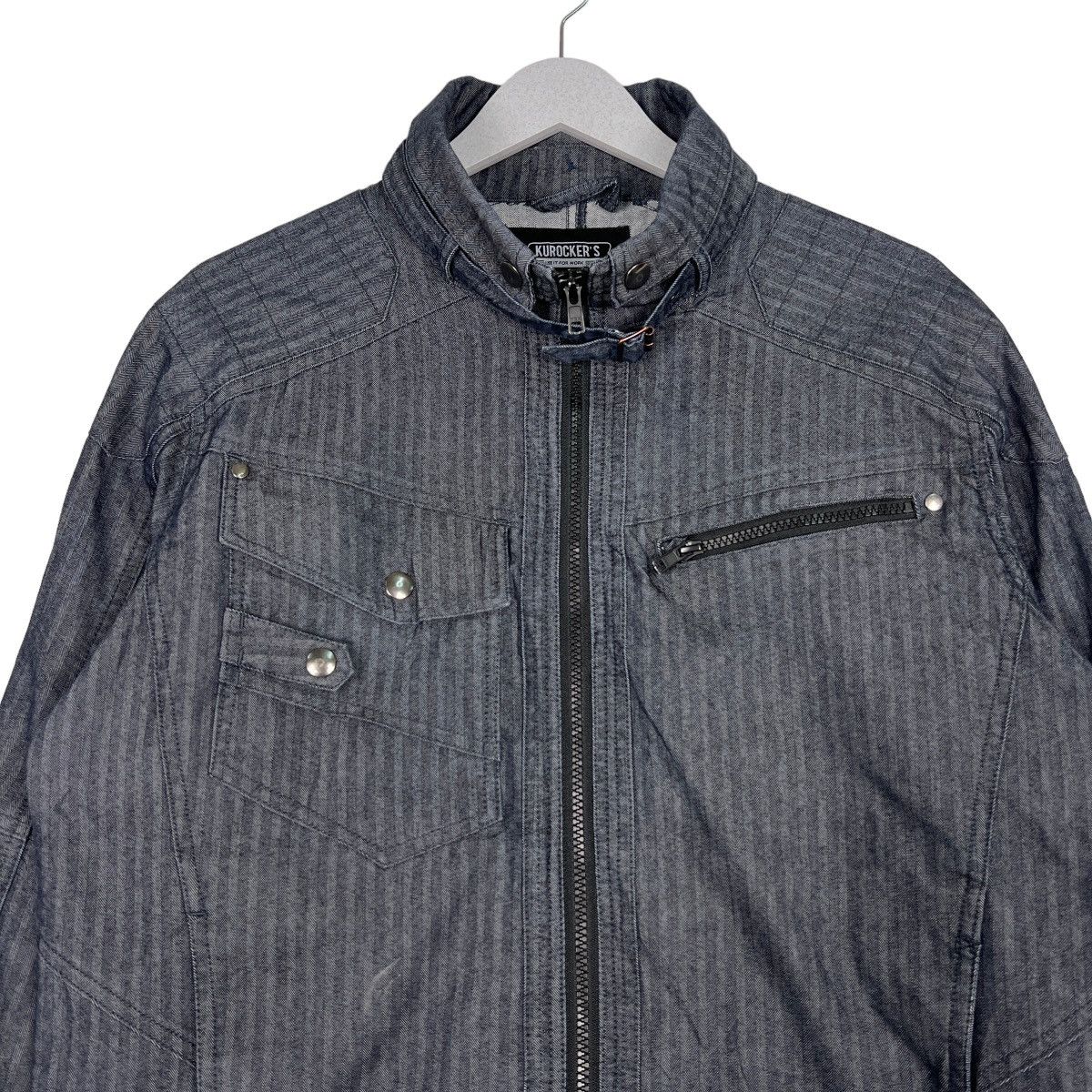 Japanese Brand 🔥 KUROCKERS STRIPE WORKER MODERN JACKET Size US L / EU 52-54 / 3 - 3 Thumbnail