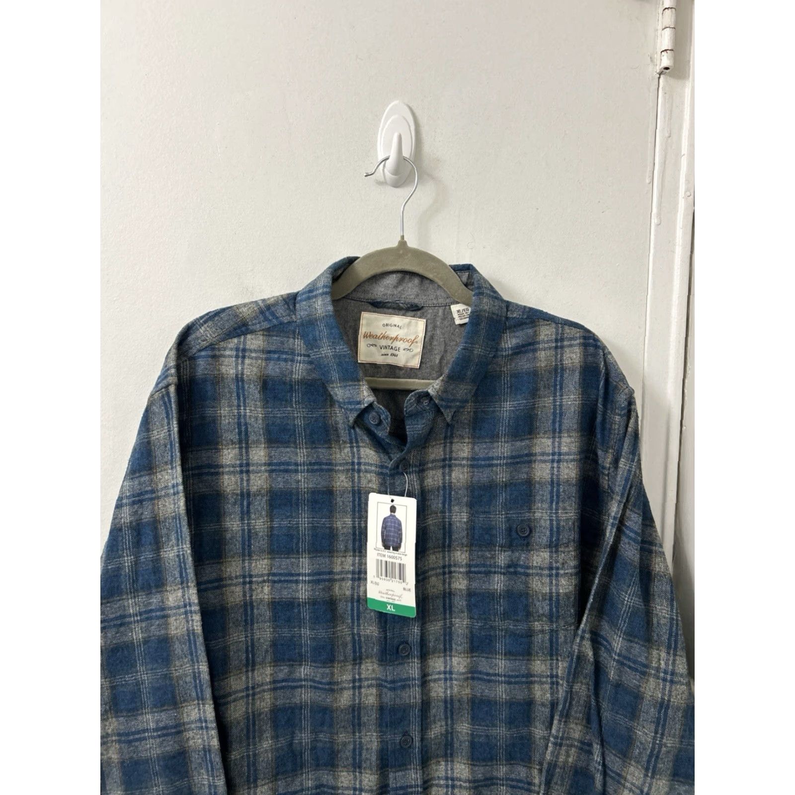 Weatherproof Weatherproof Vintage Shirt Mens XL Blue Gray Plaid Button Down L/S NWT Size US XL / EU 56 / 4 - 2 Thumbnail