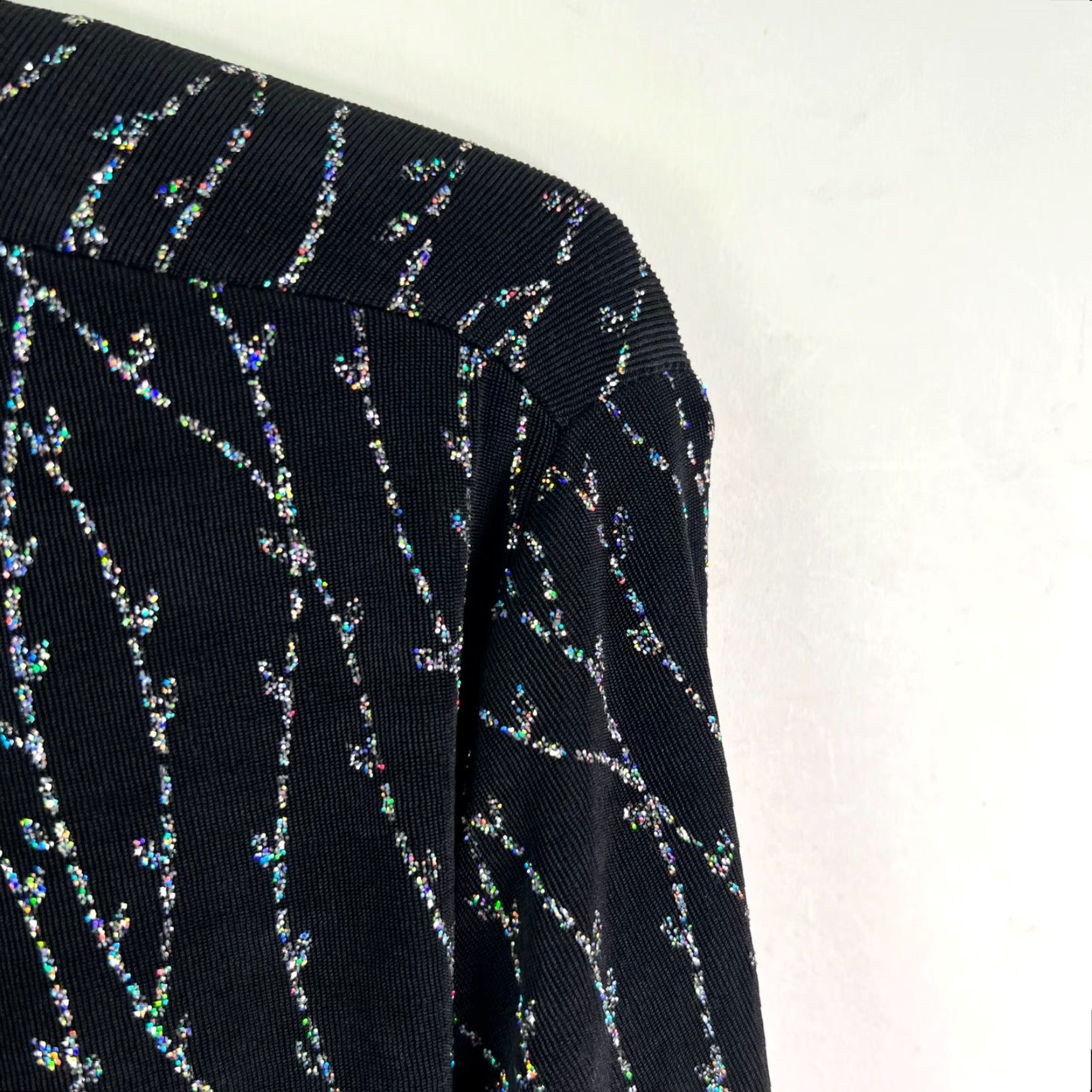 Vintage Ronni Nicole Cardigan Open Floral Glitter Womens Size 12P Black Size XL / US 12-14 / IT 48-50 - 2 Thumbnail