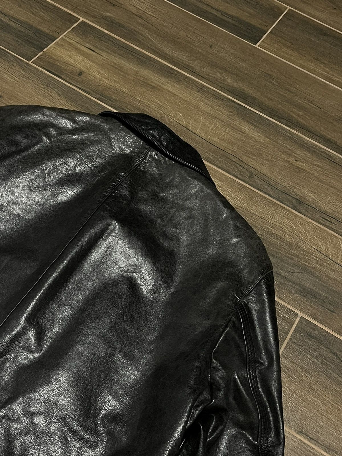 Hugo Boss × Vintage Vintage 90s Hugo Boss Calfskin Leather Coat Size US L / EU 52-54 / 3 - 13 Thumbnail