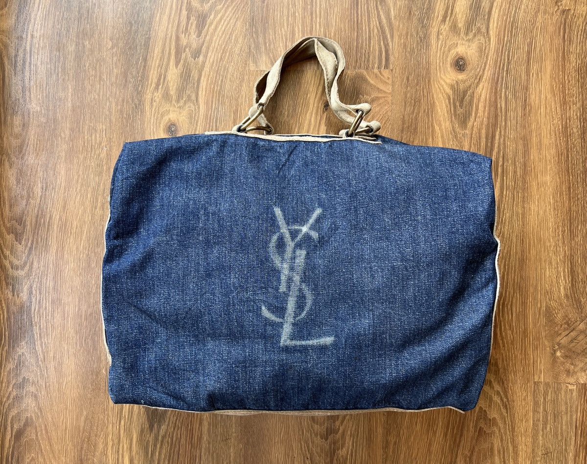 Yves Saint Laurent Rare YSL Rive Gauche Denim Tote / Shoulder / Duffle Bag Size ONE SIZE - 3 Thumbnail