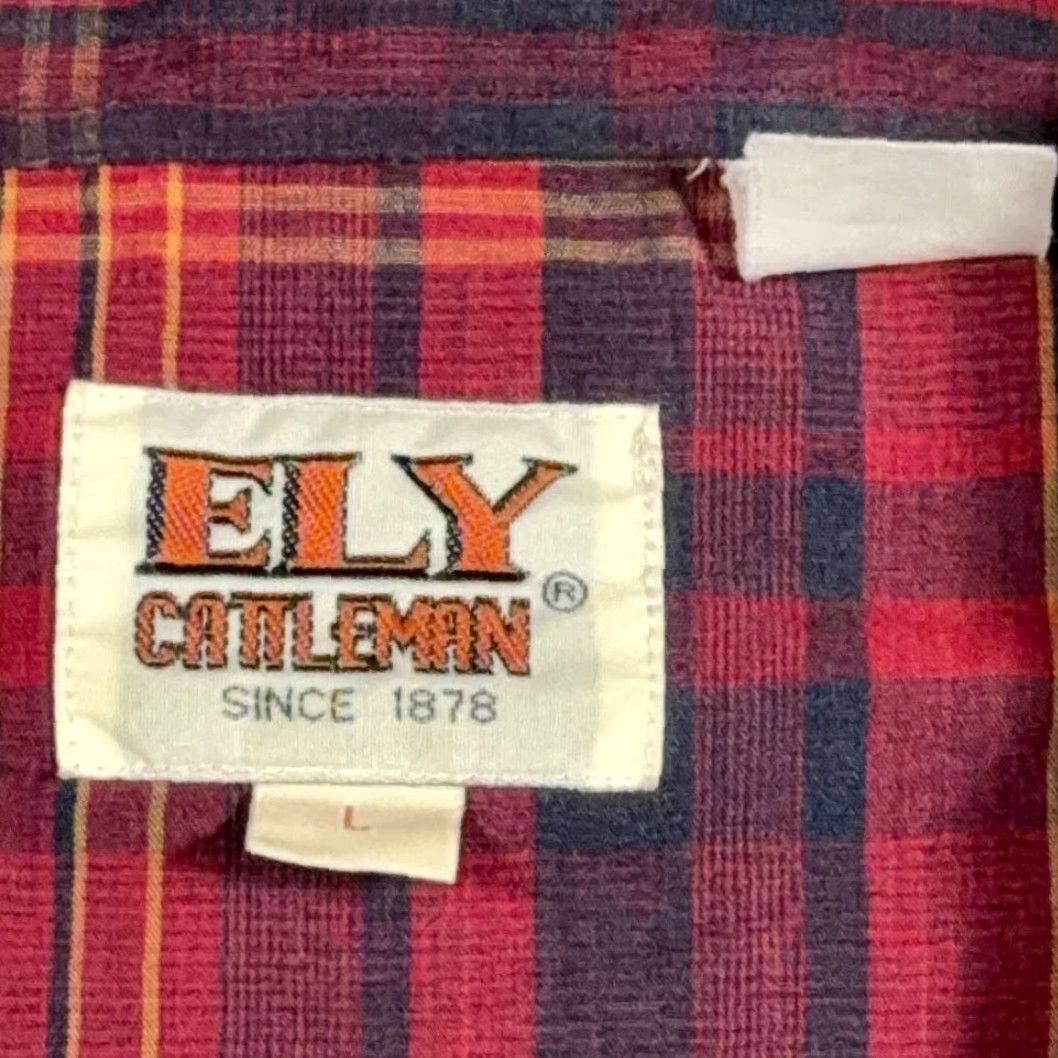 Vintage VINTAGE Ely Cattleman Western Shirt Adult LARGE Red Pearl Snap Cowboy 90s Shirt Mens Large Red Plaid Slim? Size US L / EU 52-54 / 3 - 4 Thumbnail