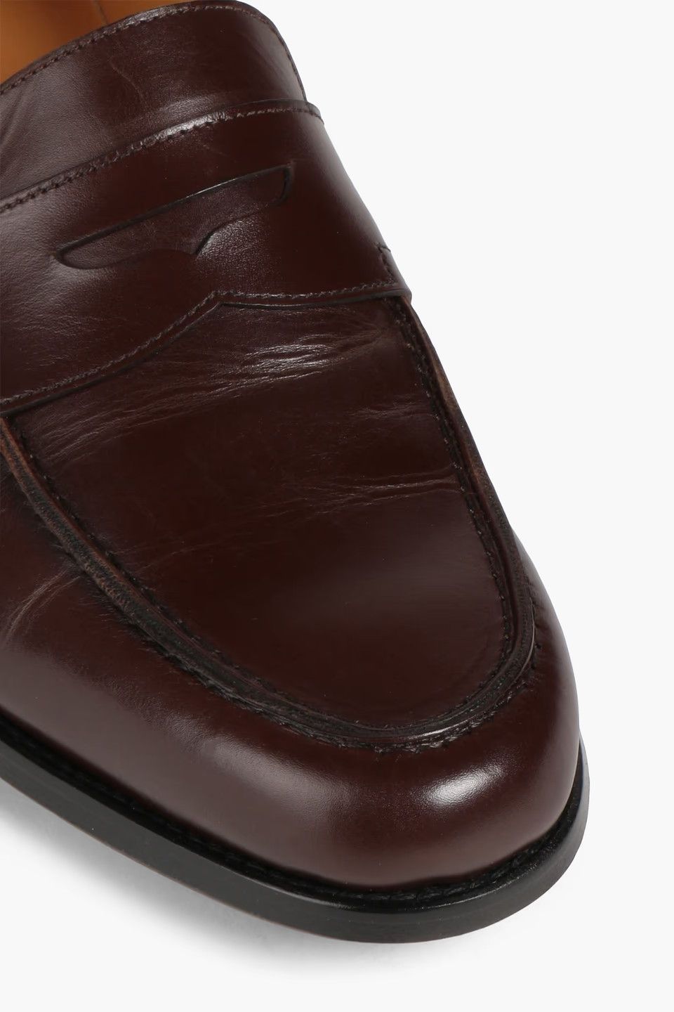 Officine Generale o1mle1025 Parker Smooth Leather Loafer in Brown Size US 8 / EU 41 - 4 Thumbnail