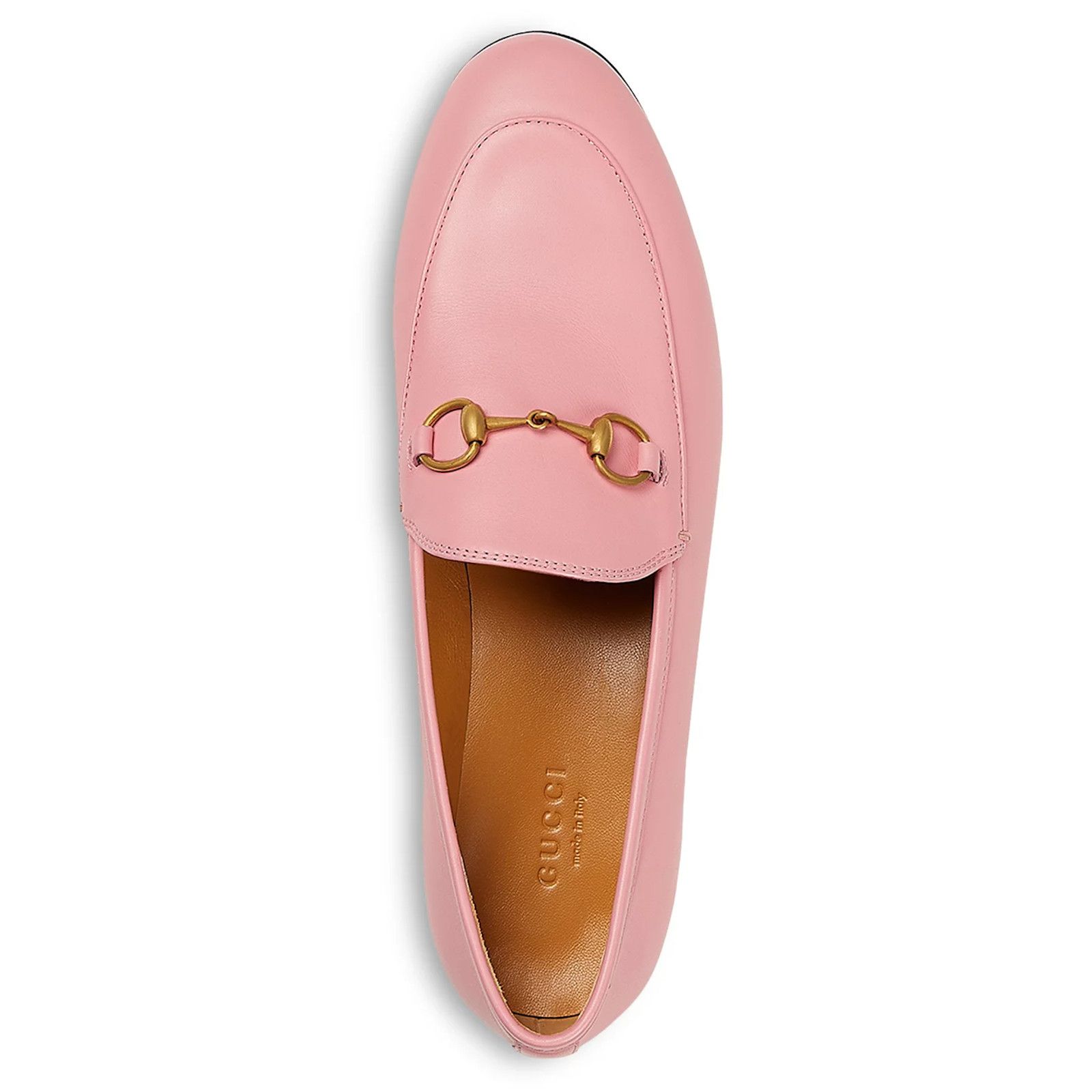 Gucci Gucci Jordaan Butterfly Pink Leather Gold Horsebit Mule Size US 7.5 / IT 37.5 - 15 Thumbnail