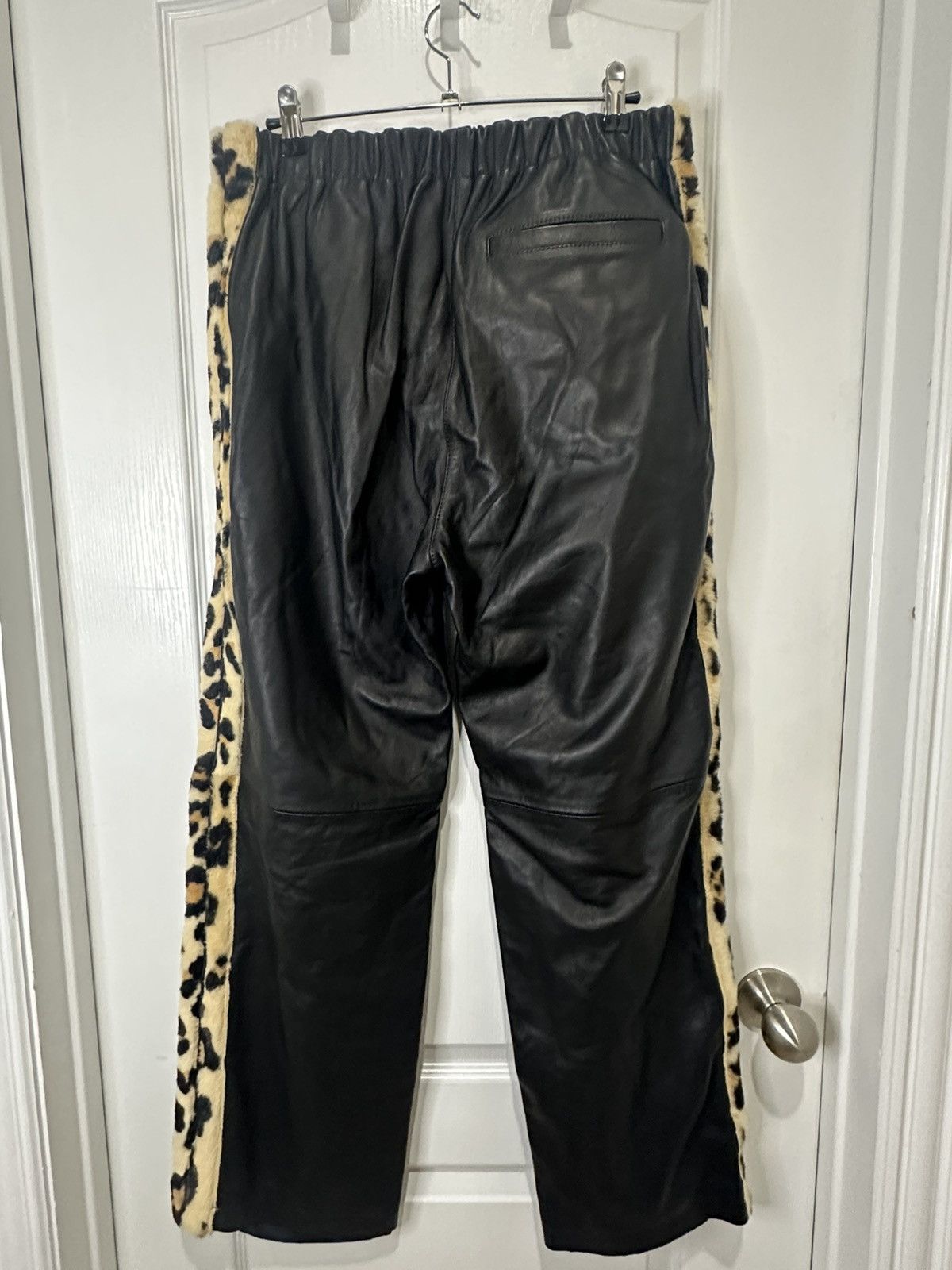 Marni Size 52 Marni Leopard Shearling Trimmed Leather Trousers Size US 44 / EU 60 - 6 Thumbnail