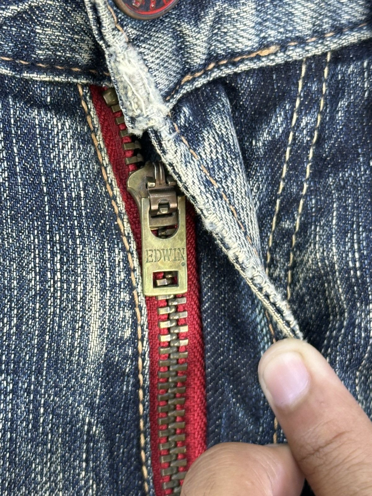 Kapital Edwin 503 Blue Trip Distressed Denim Jeans Size US 32 / EU 48 - 11 Thumbnail