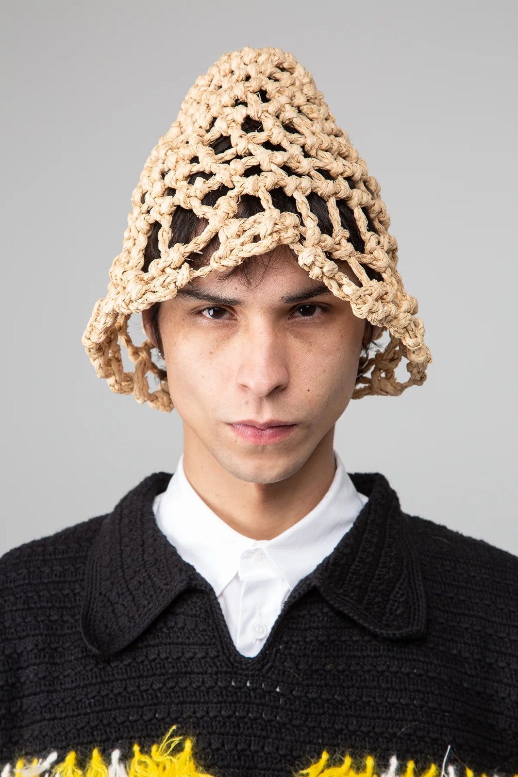 louren raffia bell hat