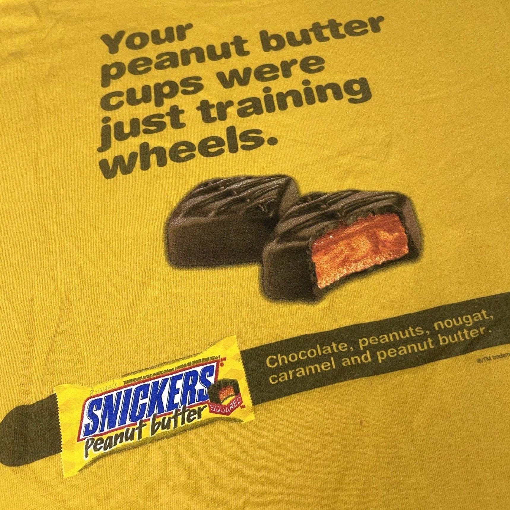 Vintage VINTAGE Snickers T Shirt Adult M Yellow Peanut Butter y2k Snack Candy Tee M Mens Size US M / EU 48-50 / 2 - 3 Thumbnail