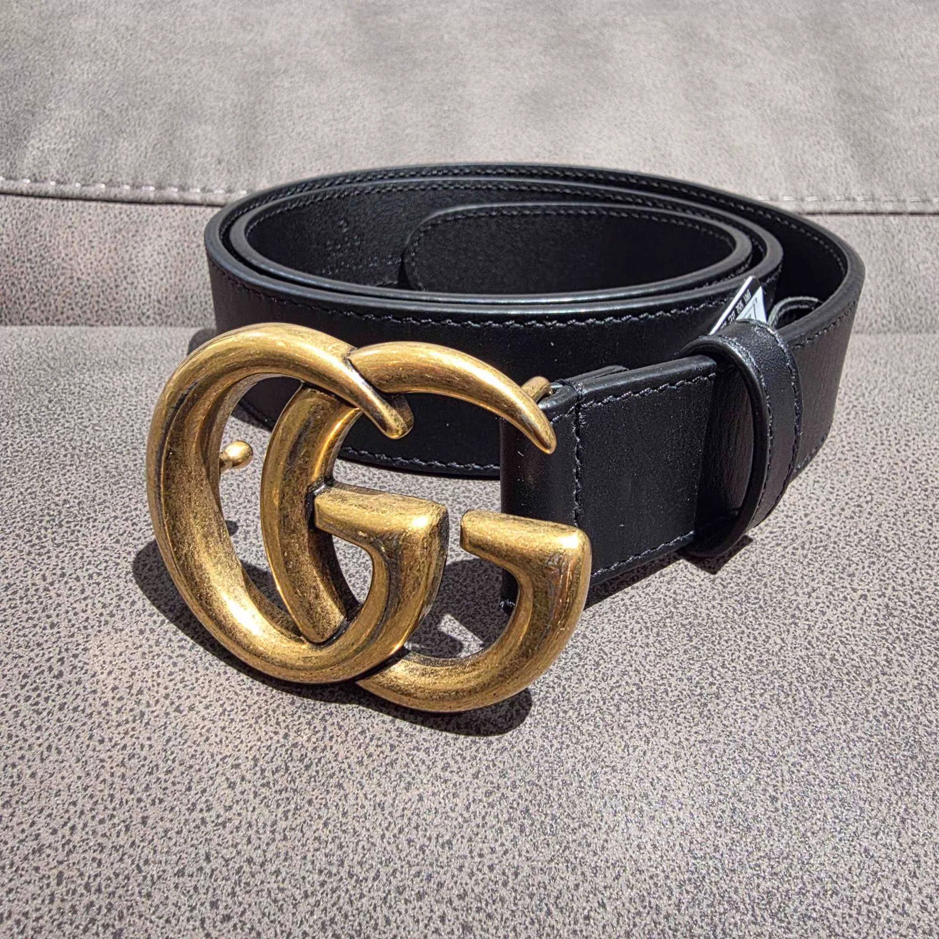 Gucci GUCCI GG Gold Logo Calfskin Belt New 80cm Size ONE SIZE - 1 Thumbnail