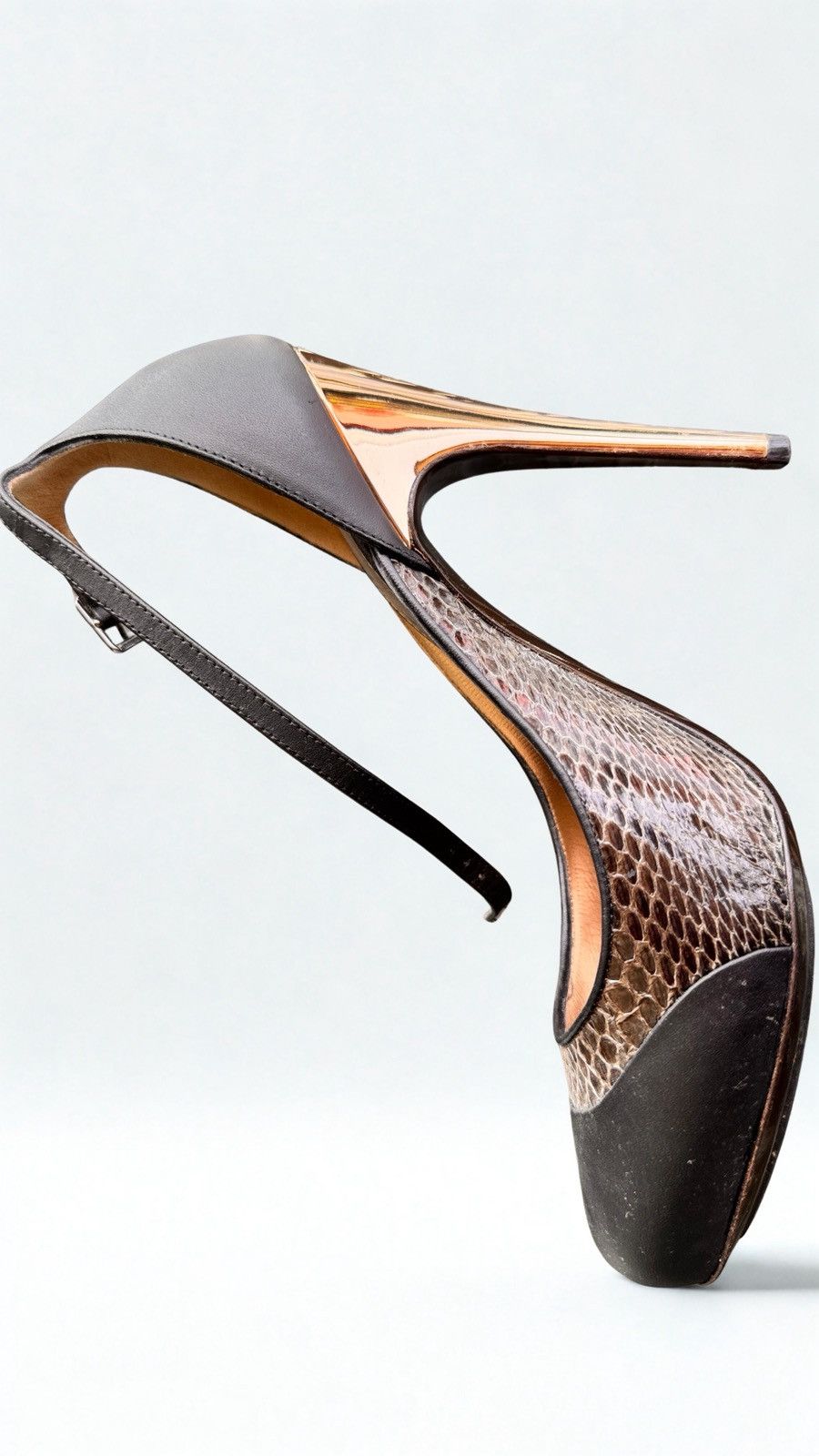 Lanvin Lanvin Vintage Gold Sculptural Heel Pumps EU38 UK5 Size US 8 / IT 38 - 7 Thumbnail