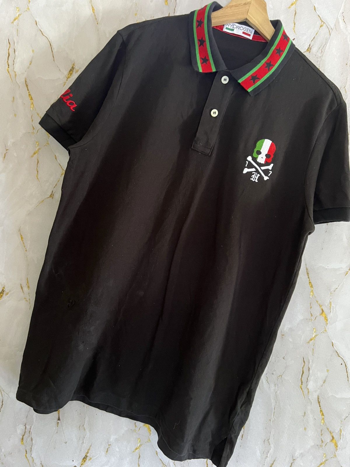 HYDROGEN Hydrogen Collar T-Shirt – Designer Streetwear Size US XL / EU 56 / 4 - 5 Thumbnail