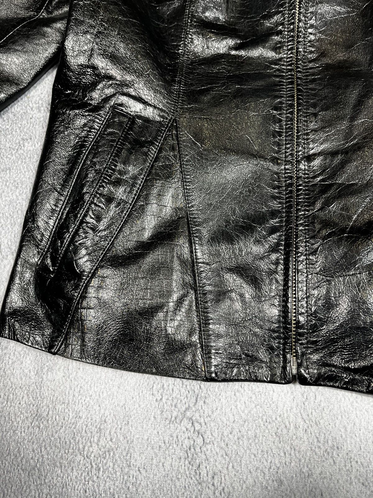 Vintage Vintage 90s Japan leather jacket crocodile style AvantGarde Size M / US 6-8 / IT 42-44 - 5 Thumbnail